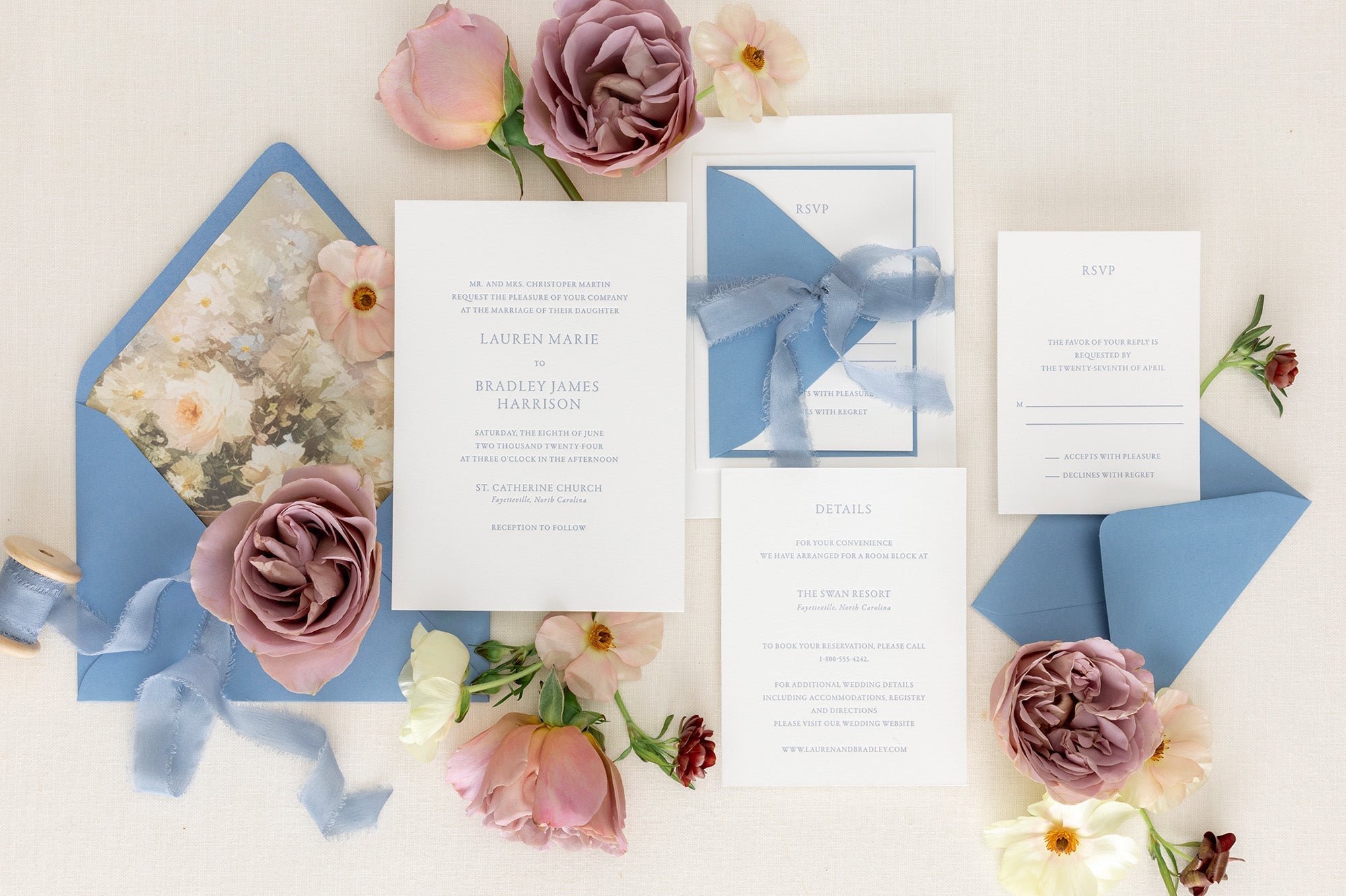 When to Send Wedding Invitations Blog Post Flat Lay of Pretty Invitation