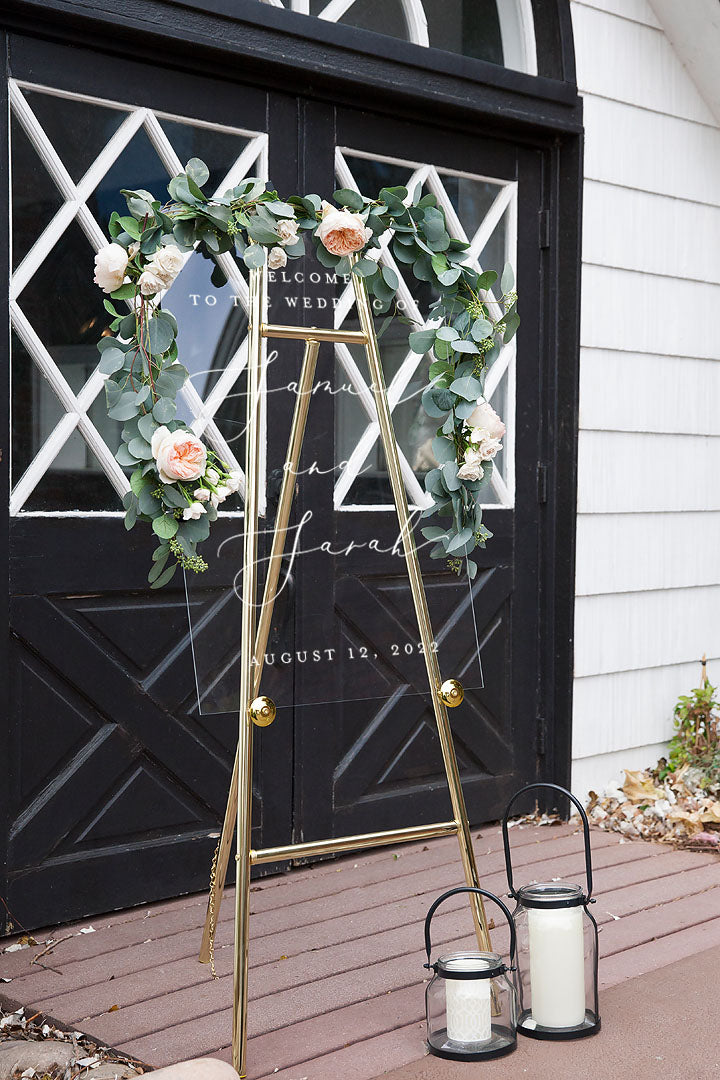 Glass Wedding Sign