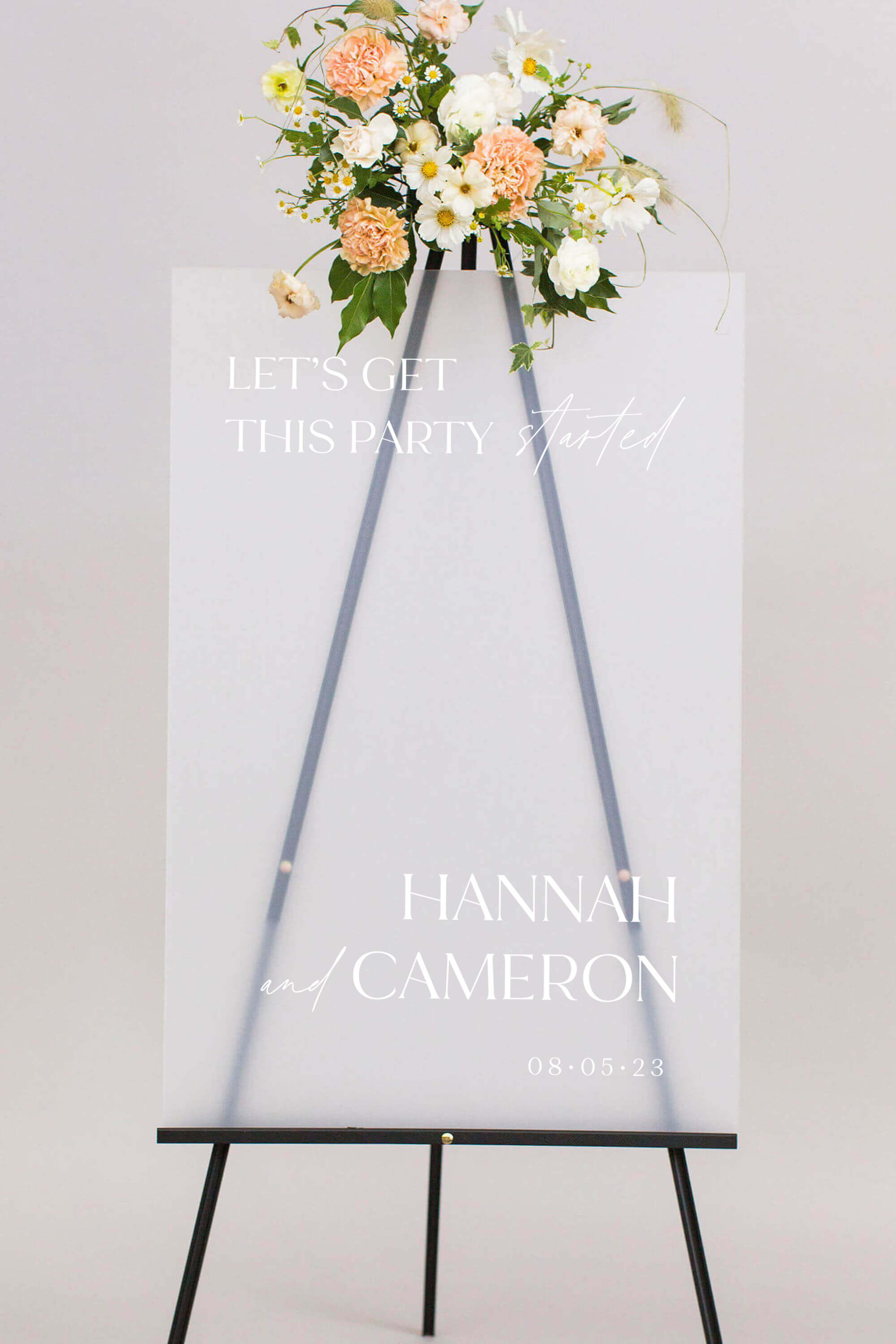Acrylic Wedding Sign Frosted Acrylic Lily Roe Co