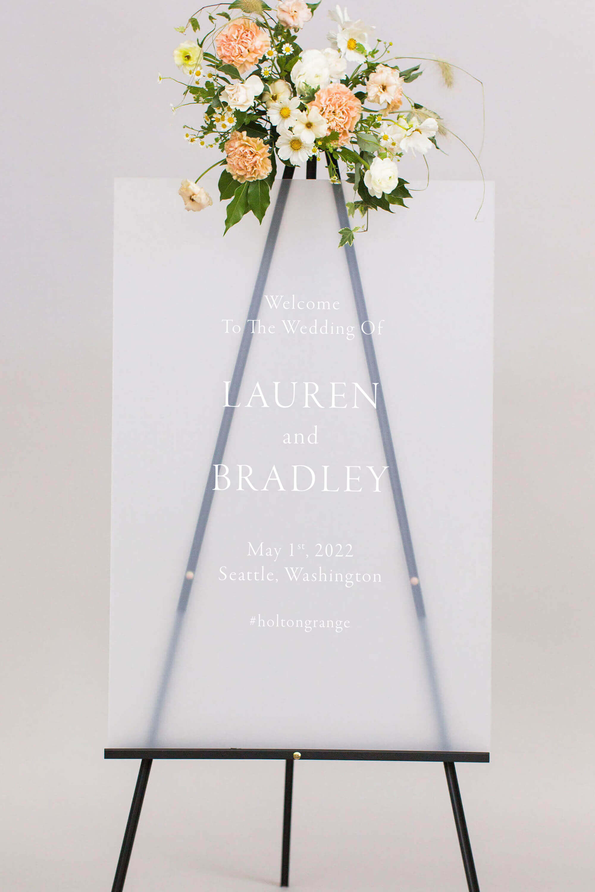 Frosted Acrylic Wedding Welcome Sign Lily Roe Co.