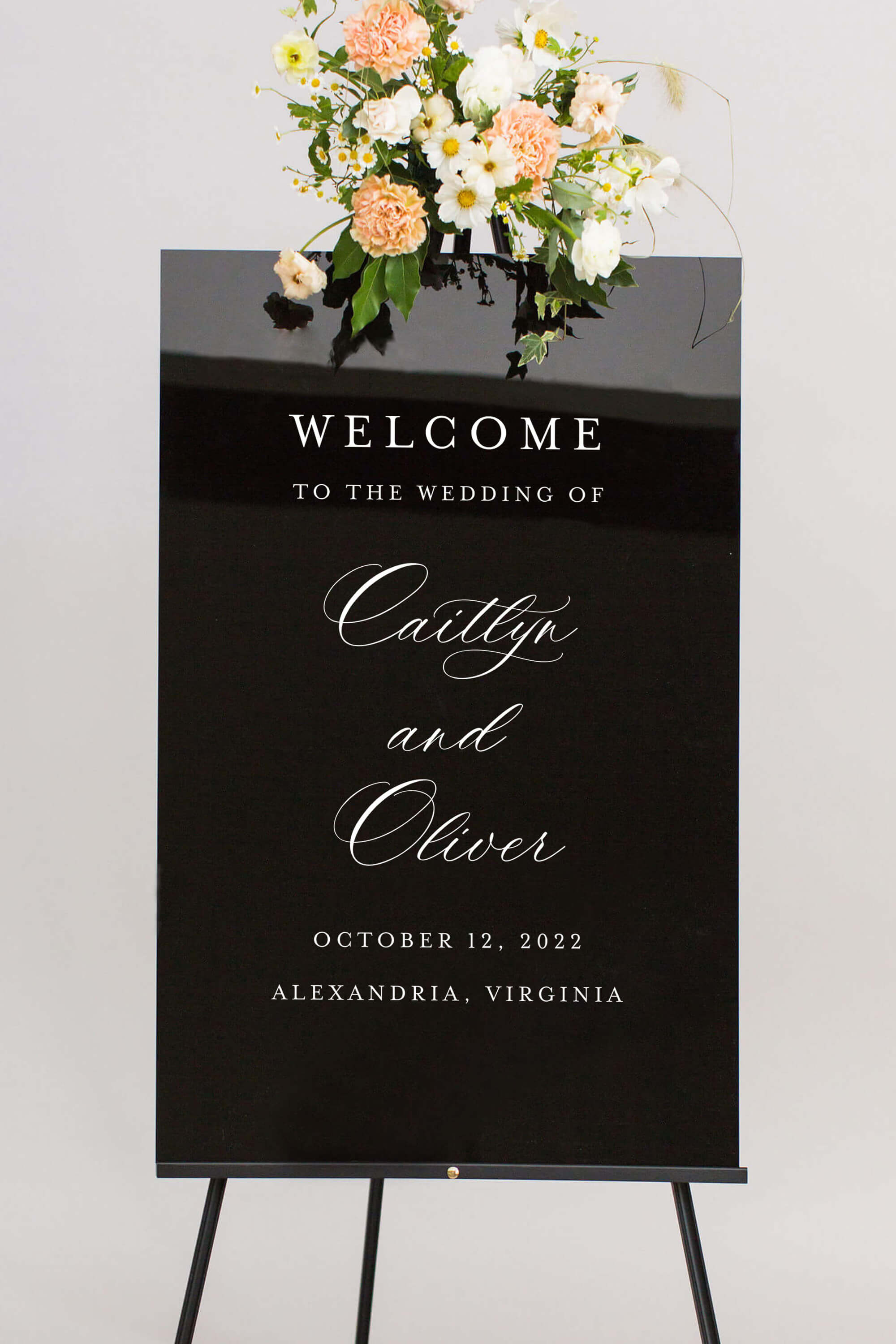 Black Acrylic Welcome Wedding Signs Lily Roe Co.