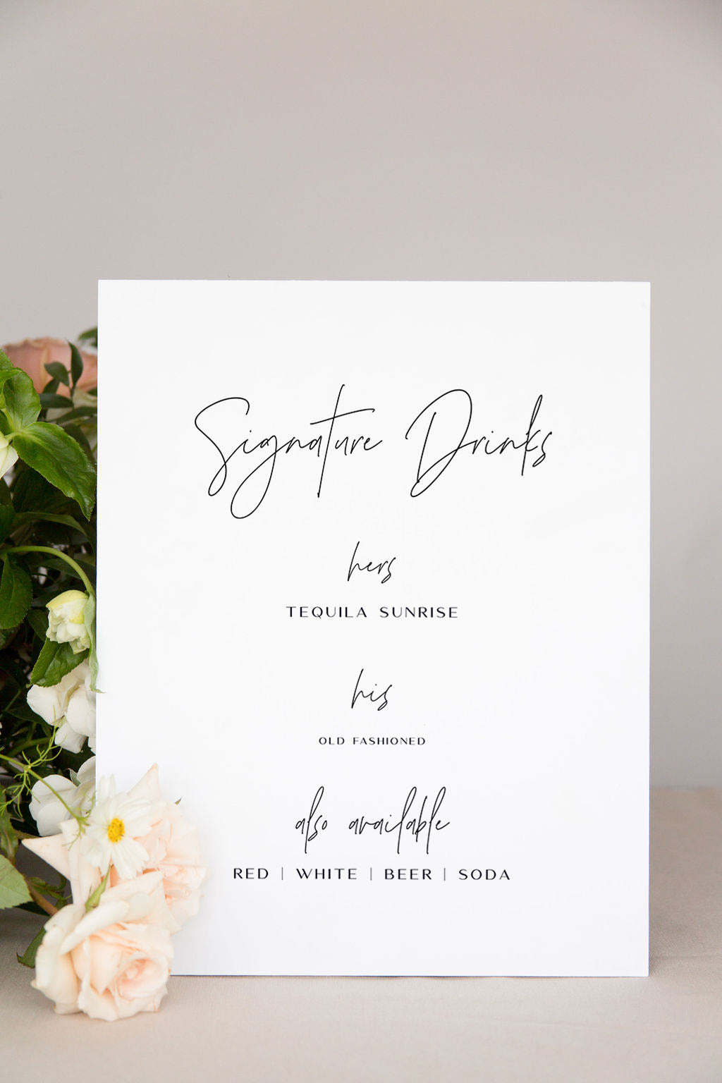 Acrylic Signature Drink Sign Wedding | The Alicia