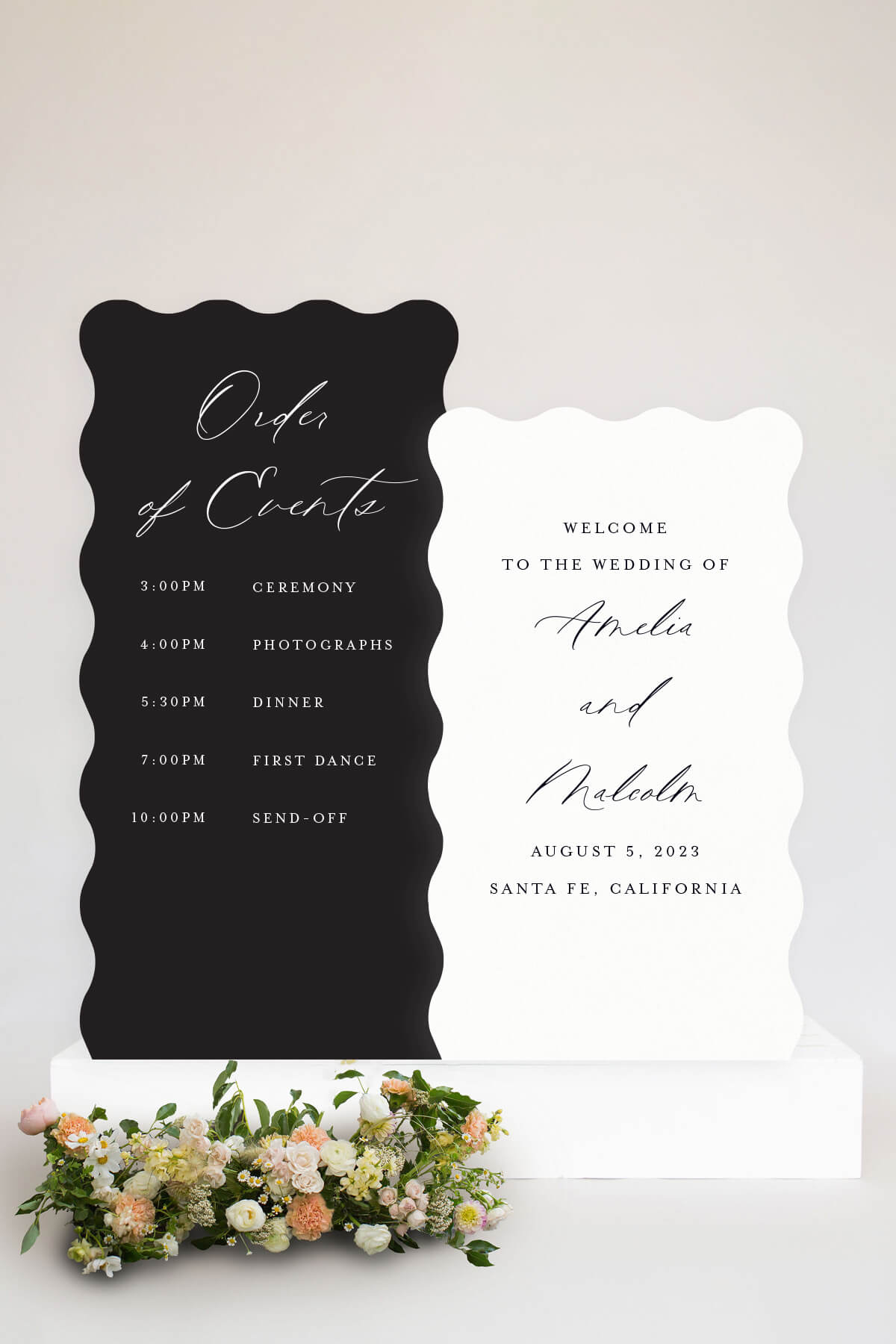 Scalloped Edge Wedding Schedule Sign Lily Roe Co.