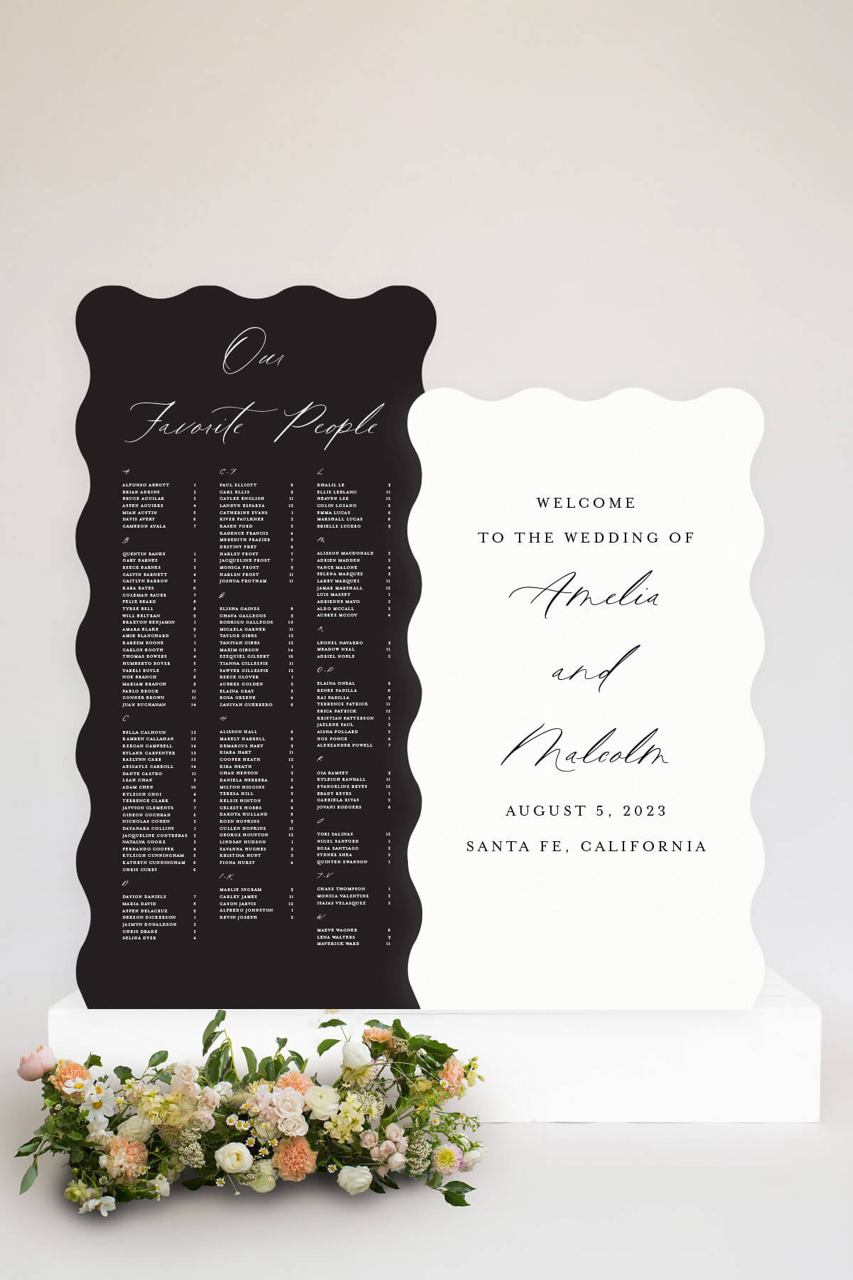 Scalloped Edge Wedding Sign Lily Roe Co