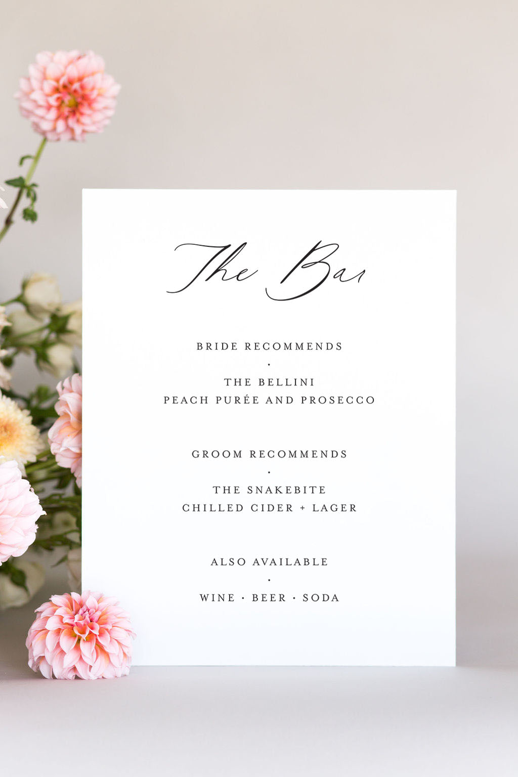 The Amelia | Wedding Bar Sign