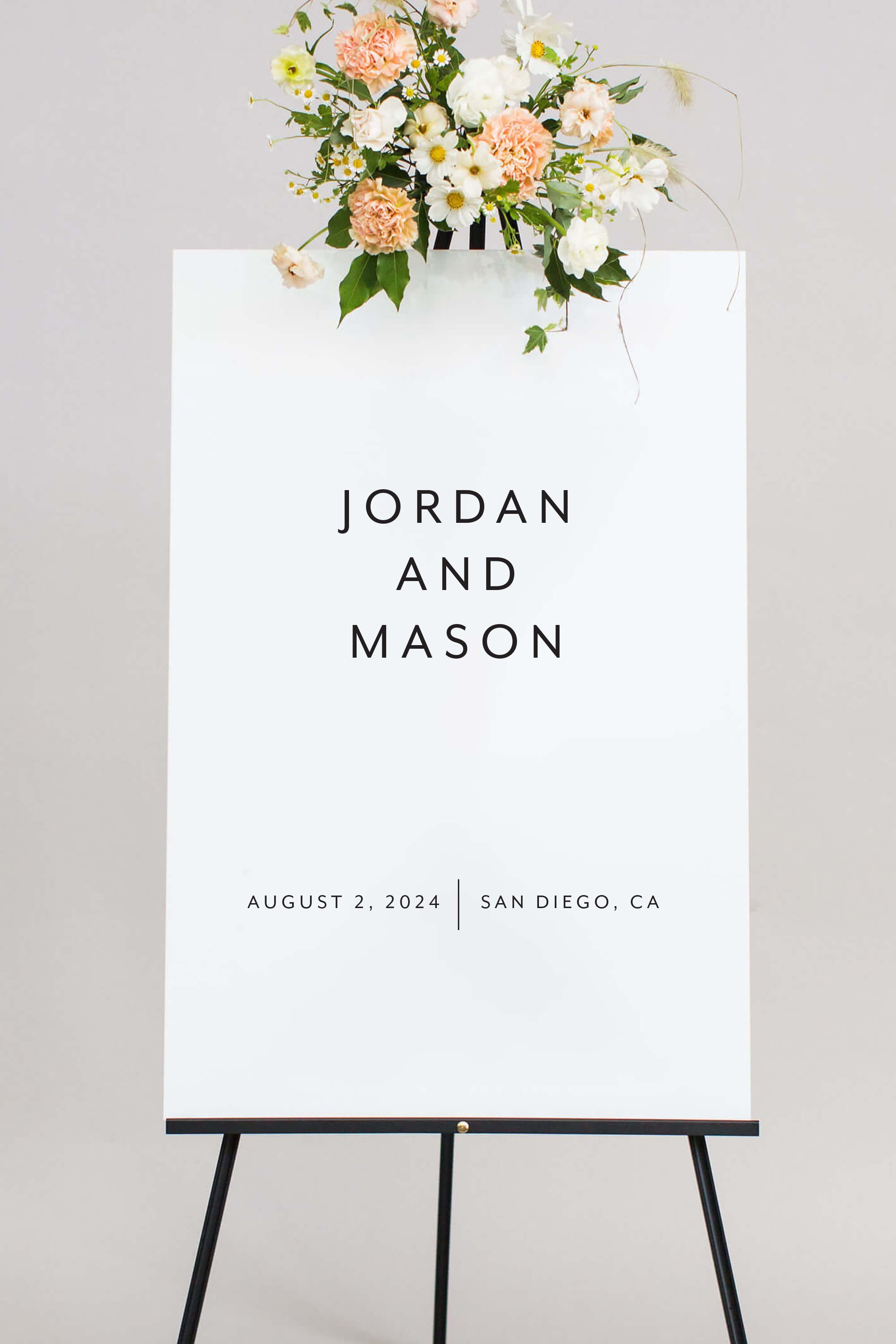 Black And White Minimalist Wedding Signage