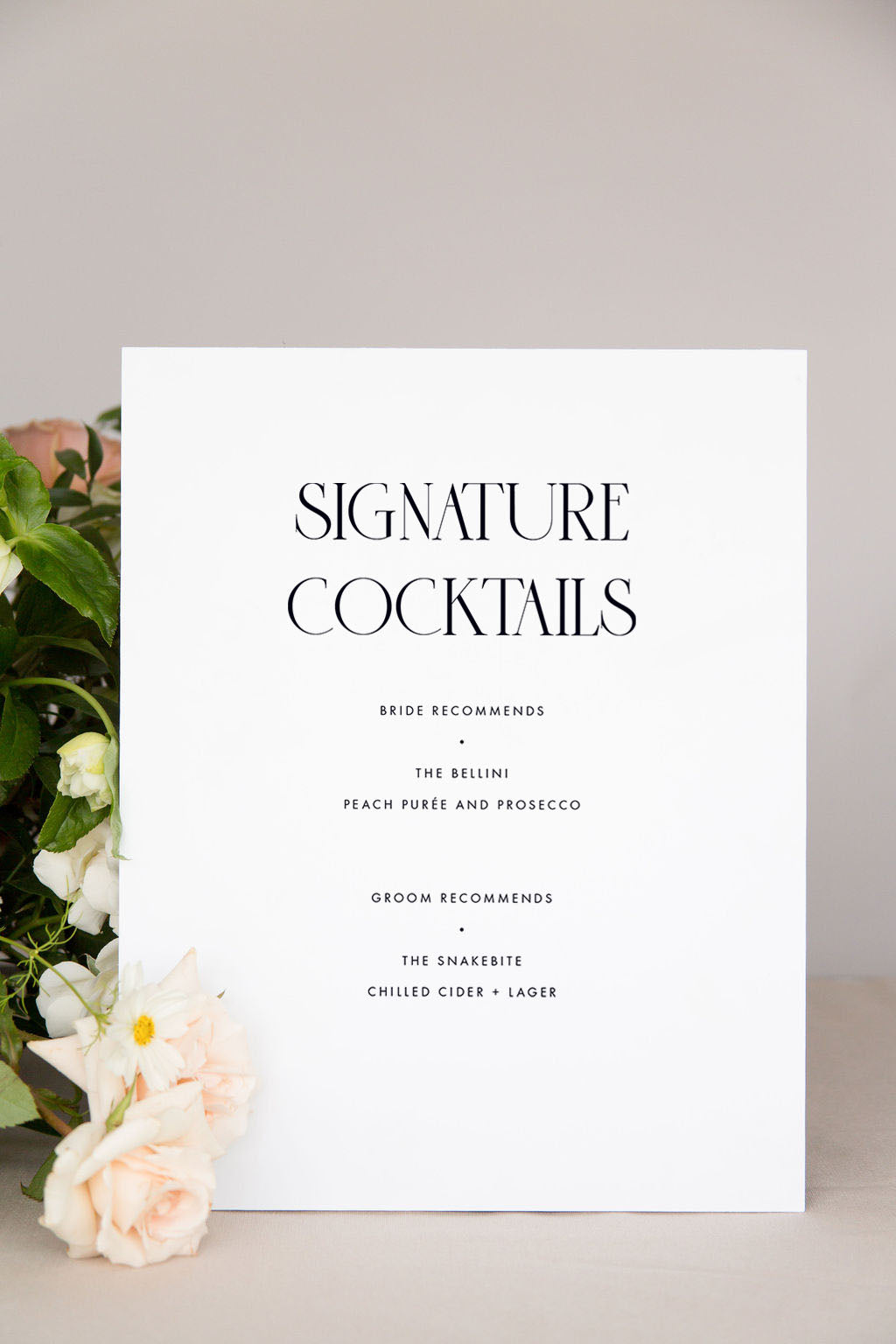 The Brittany | Acrylic Wedding Drink Menu Sign