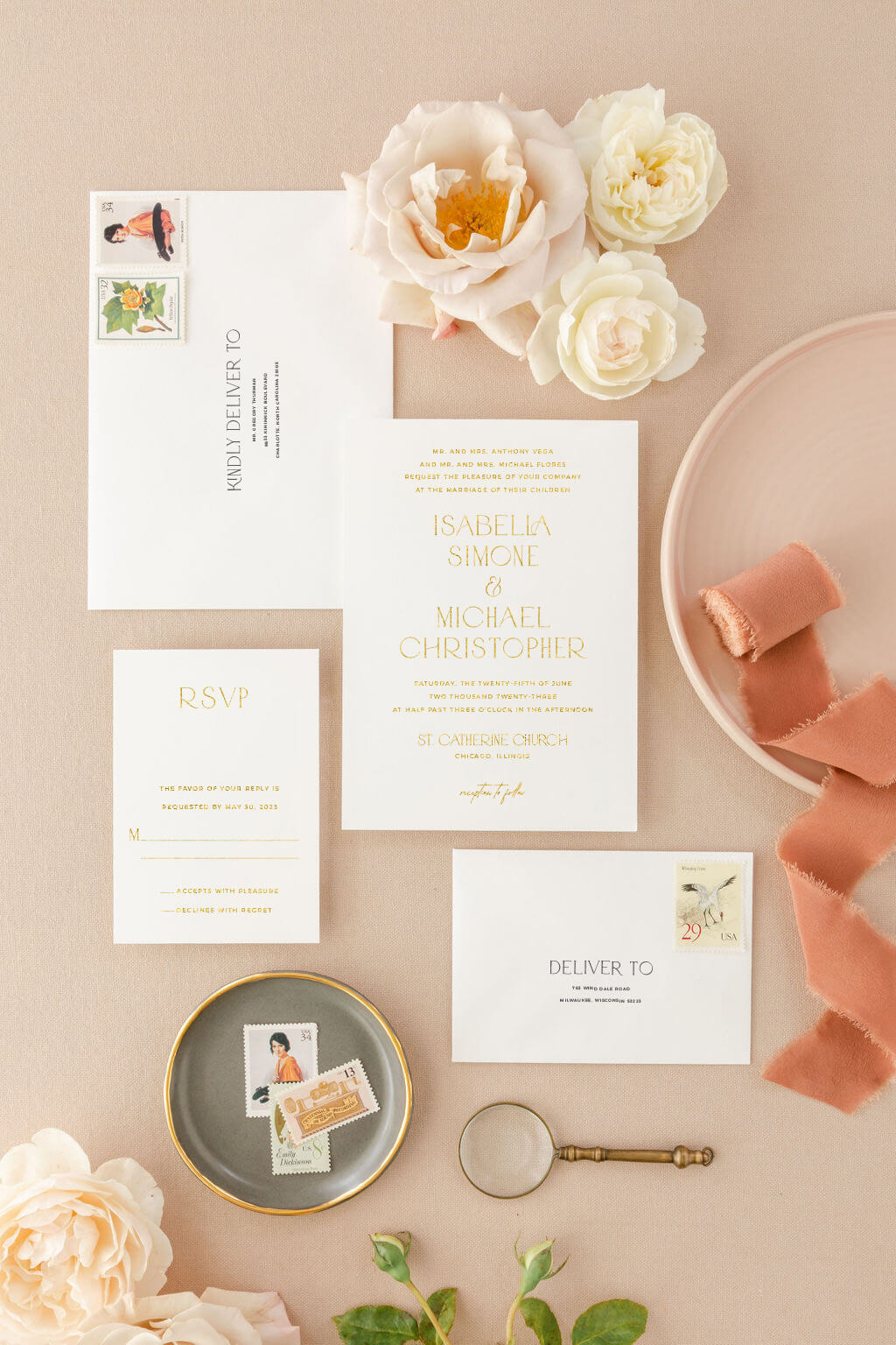 Chic wedding on sale invitations