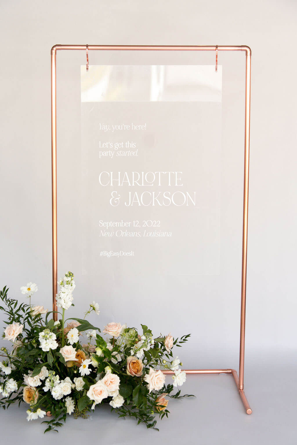 Clear Acrylic Custom Wedding Welcome Sign