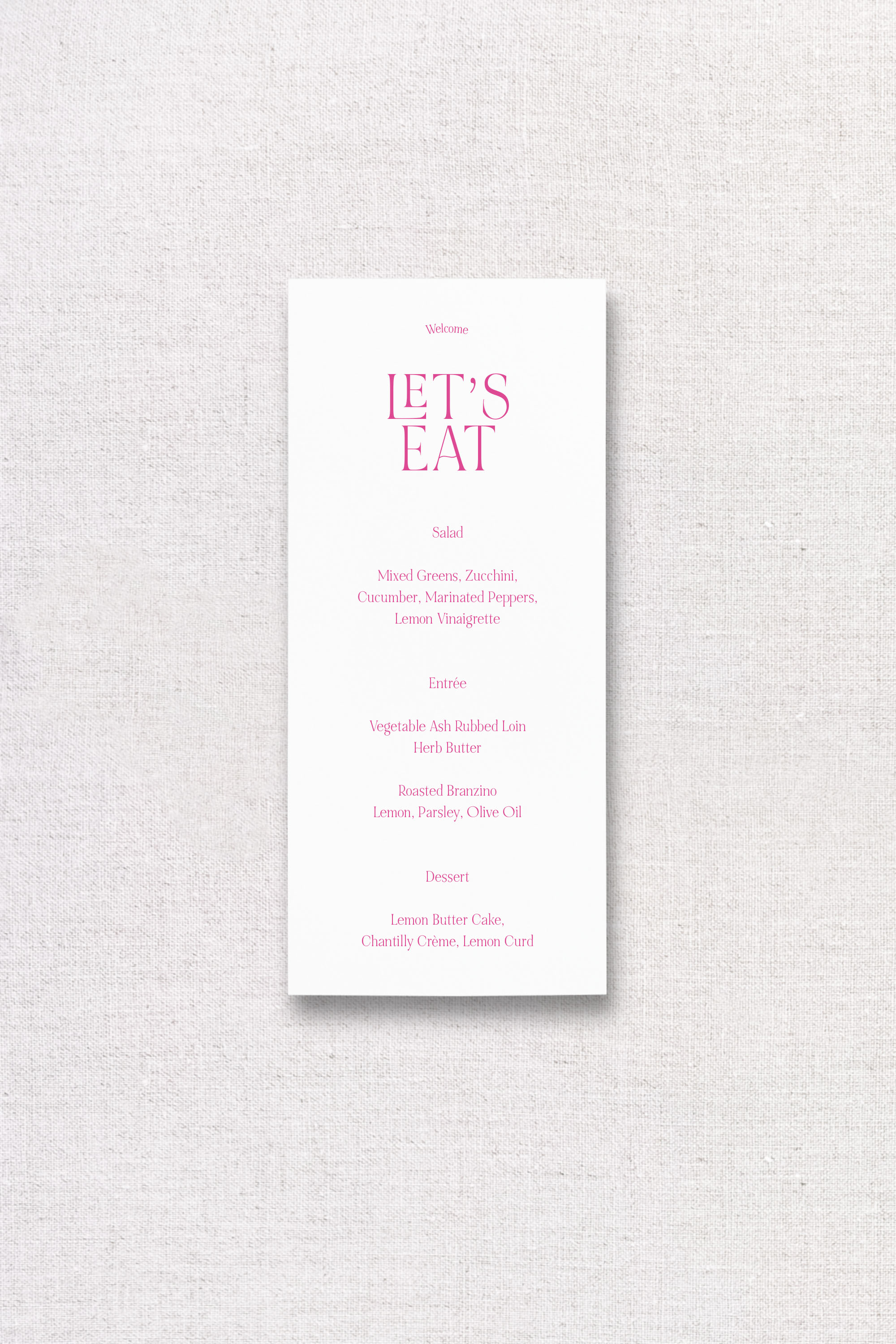 The Fruit Punch Wedding Menu Card