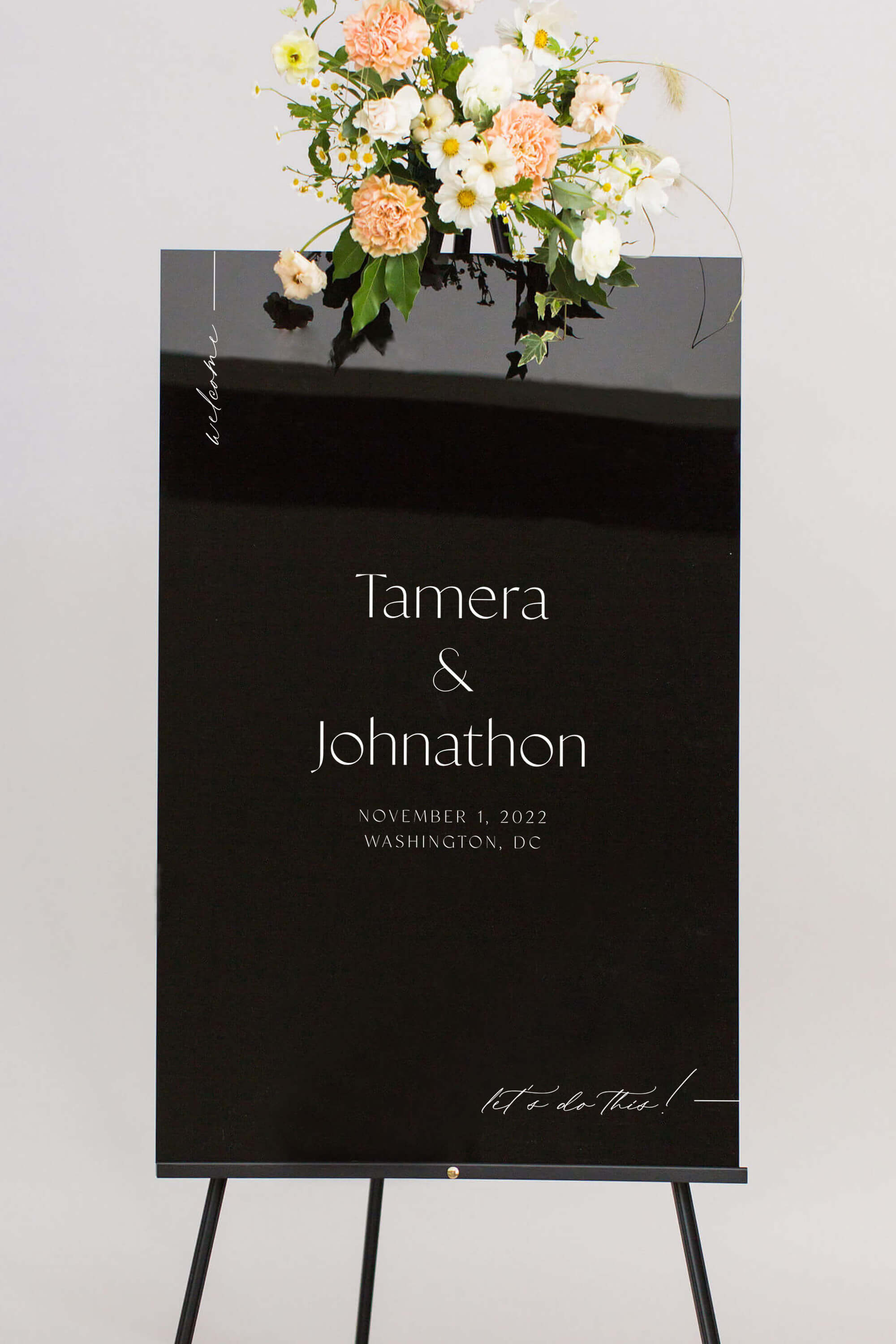 Black Custom Acrylic Wedding Sign Lily Roe Co.