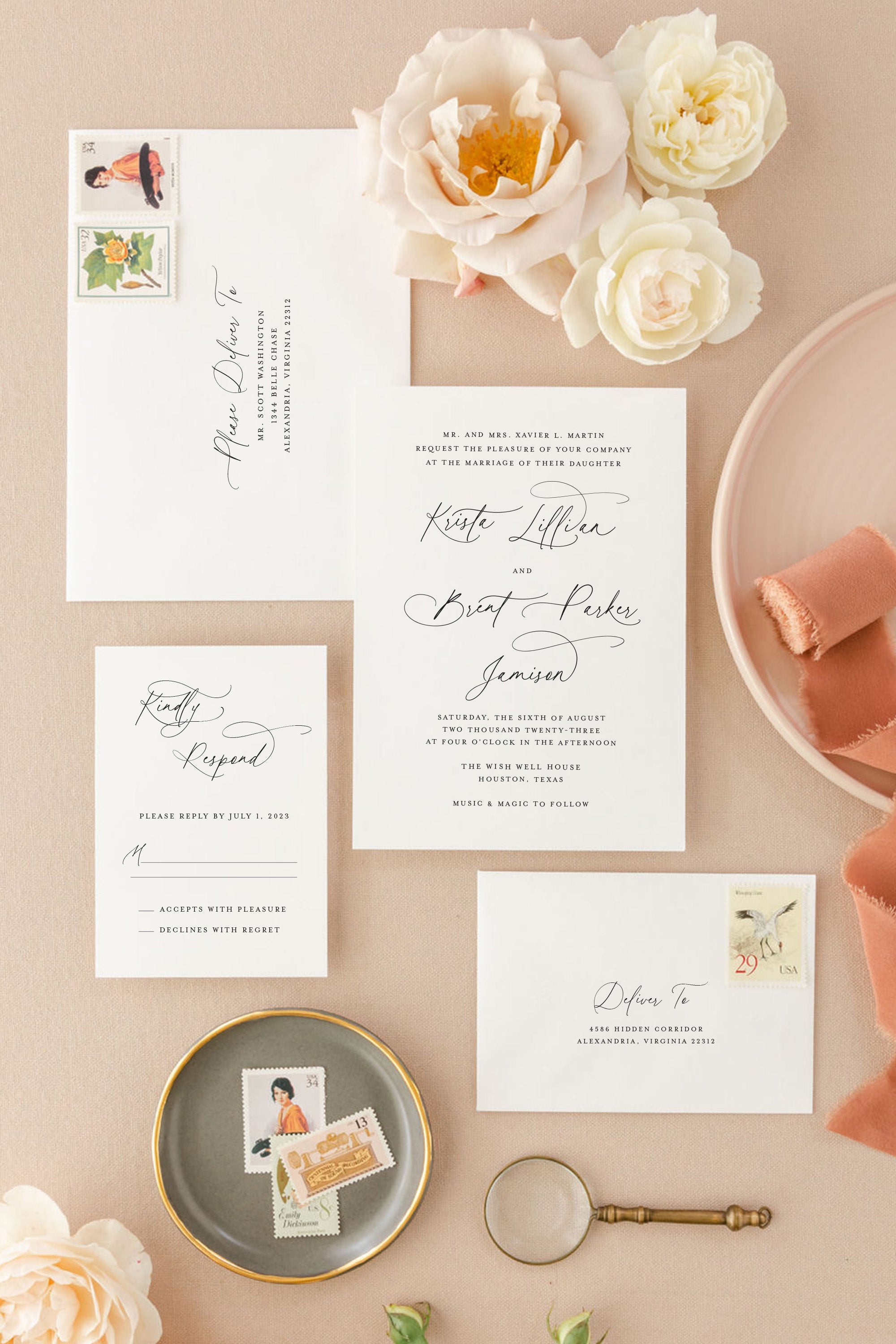 Elegant invitation on sale for wedding