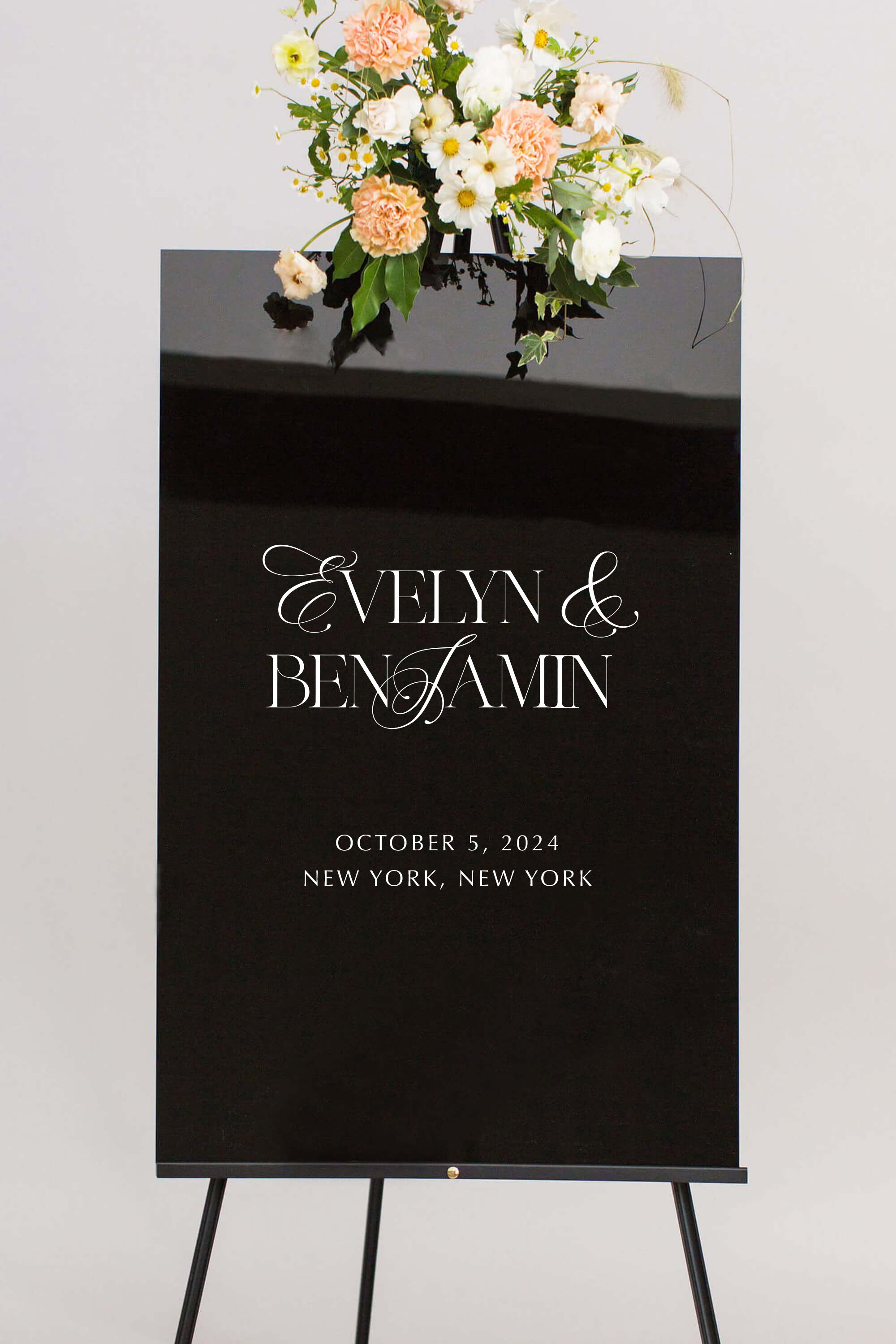 Black Acrylic Wedding Sign