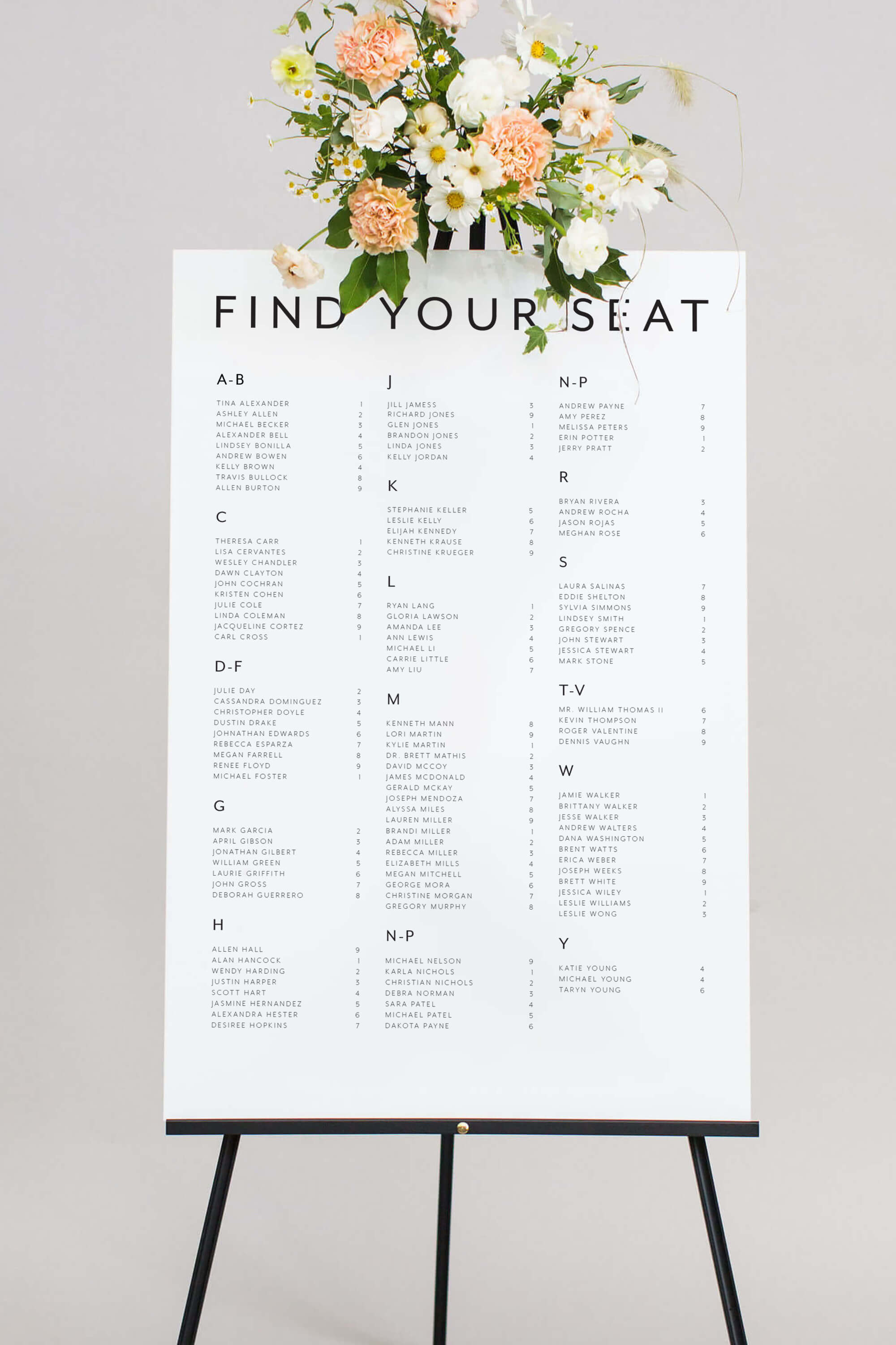 Find Your Seat Sign Wedding Sign