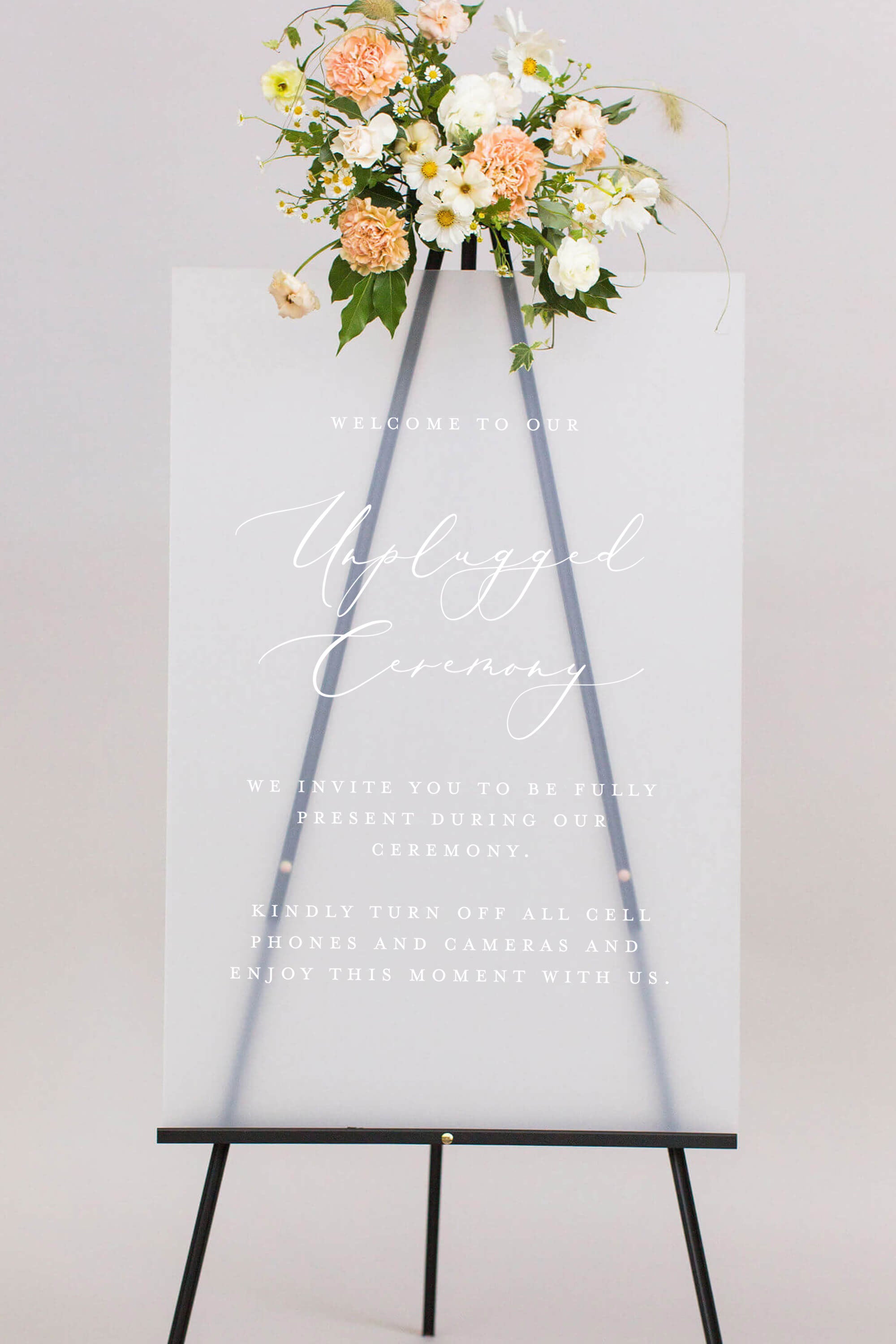 Frosted Acrylic Unplugged Wedding Sign Lily Roe Co.