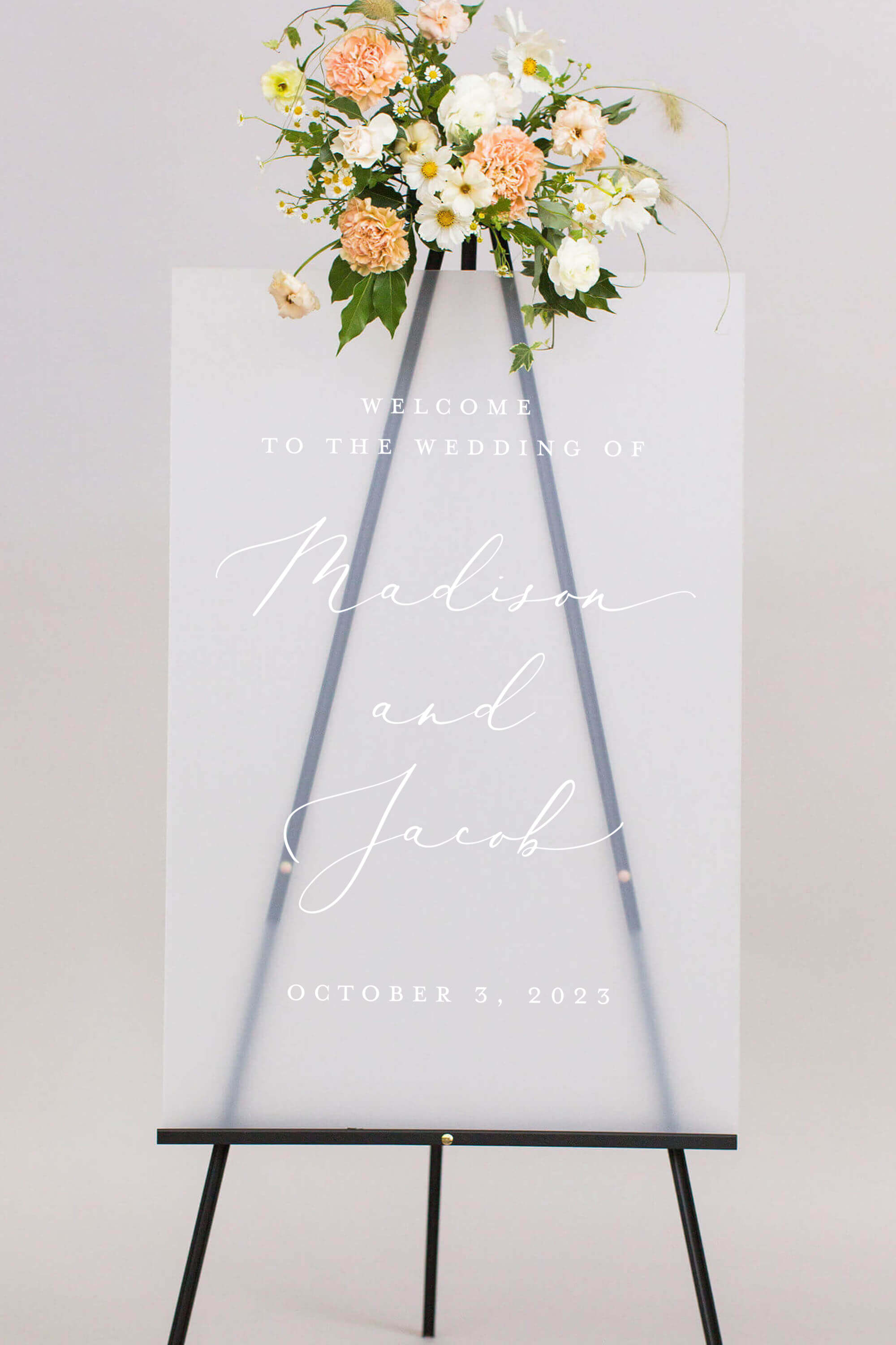Frosted Acrylic Welcome To Our Wedding Signs Lily Roe Co.