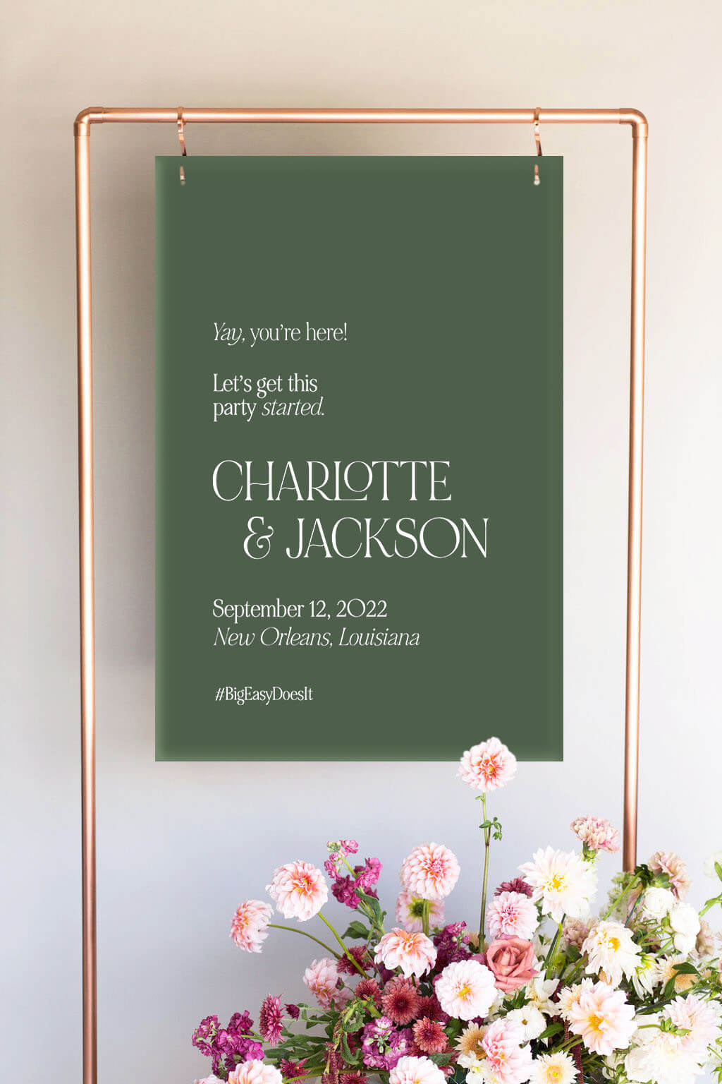 Clear Acrylic Custom Wedding Welcome Sign | The Charlotte