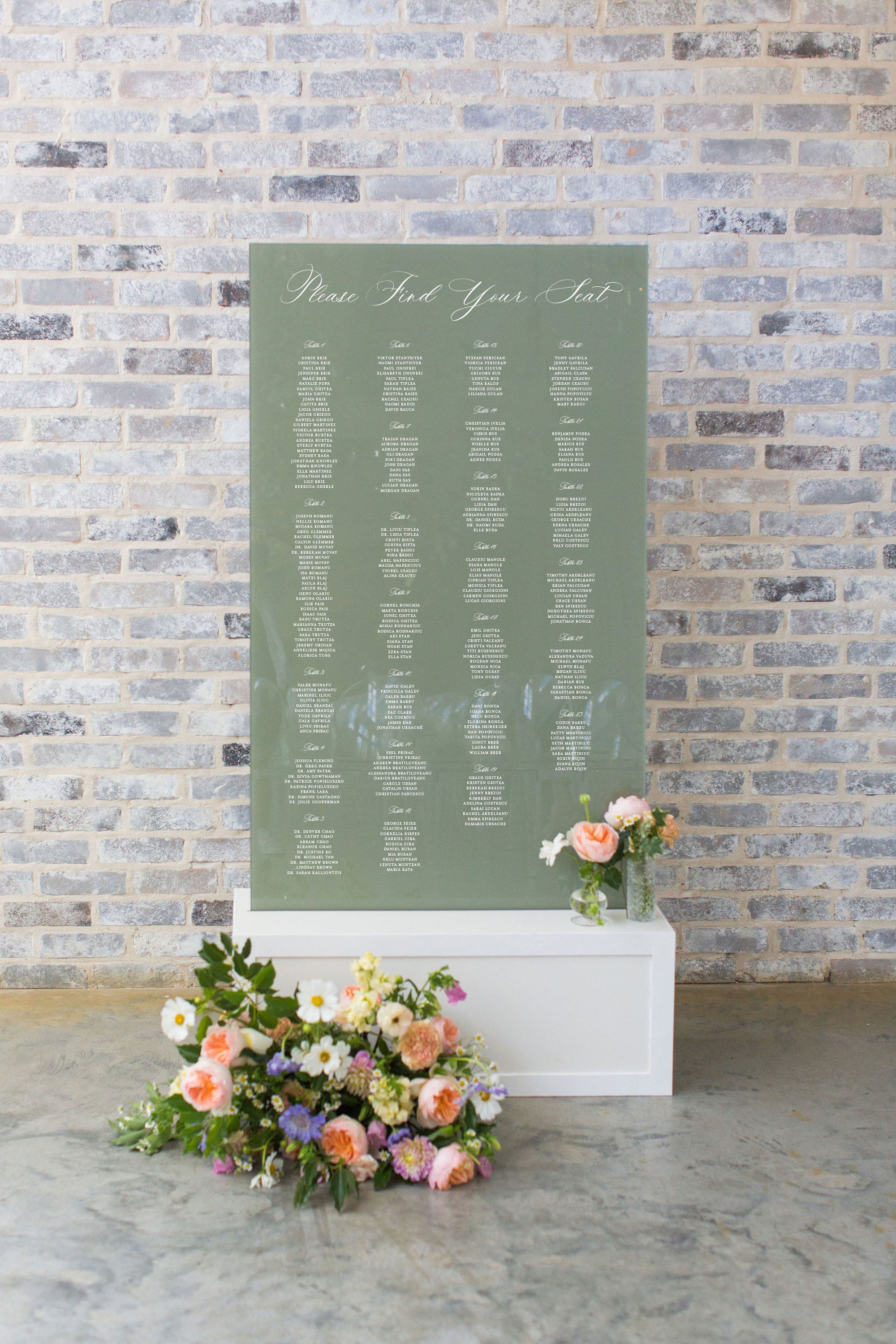 Wedding Seating Chart Display