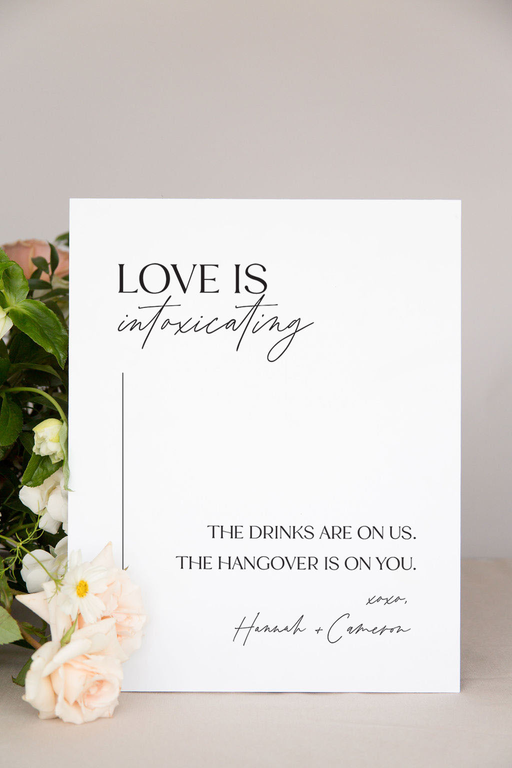 The Hannah | Acrylic Wedding Bar Sign