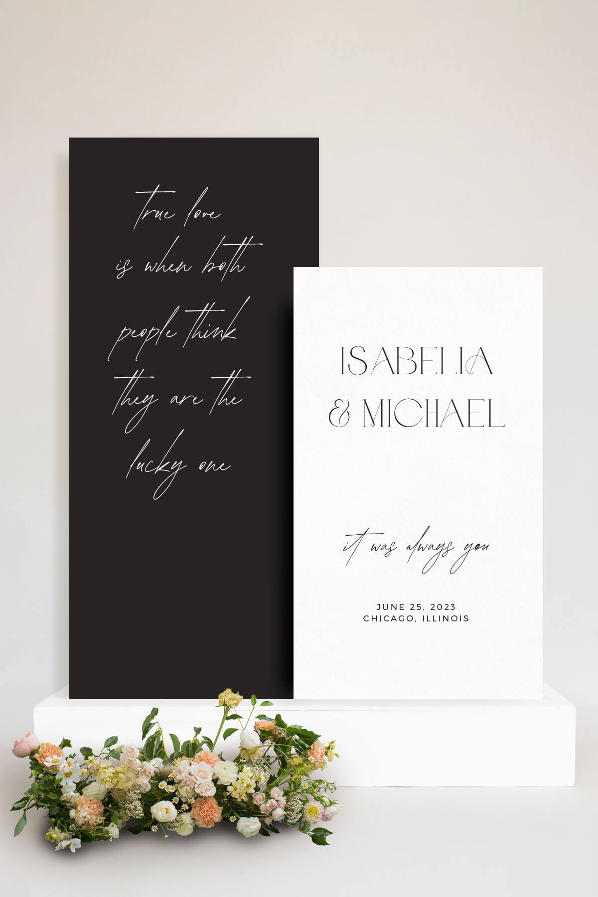 true love is when both people think they're the lucky one wedding sign lily roe co