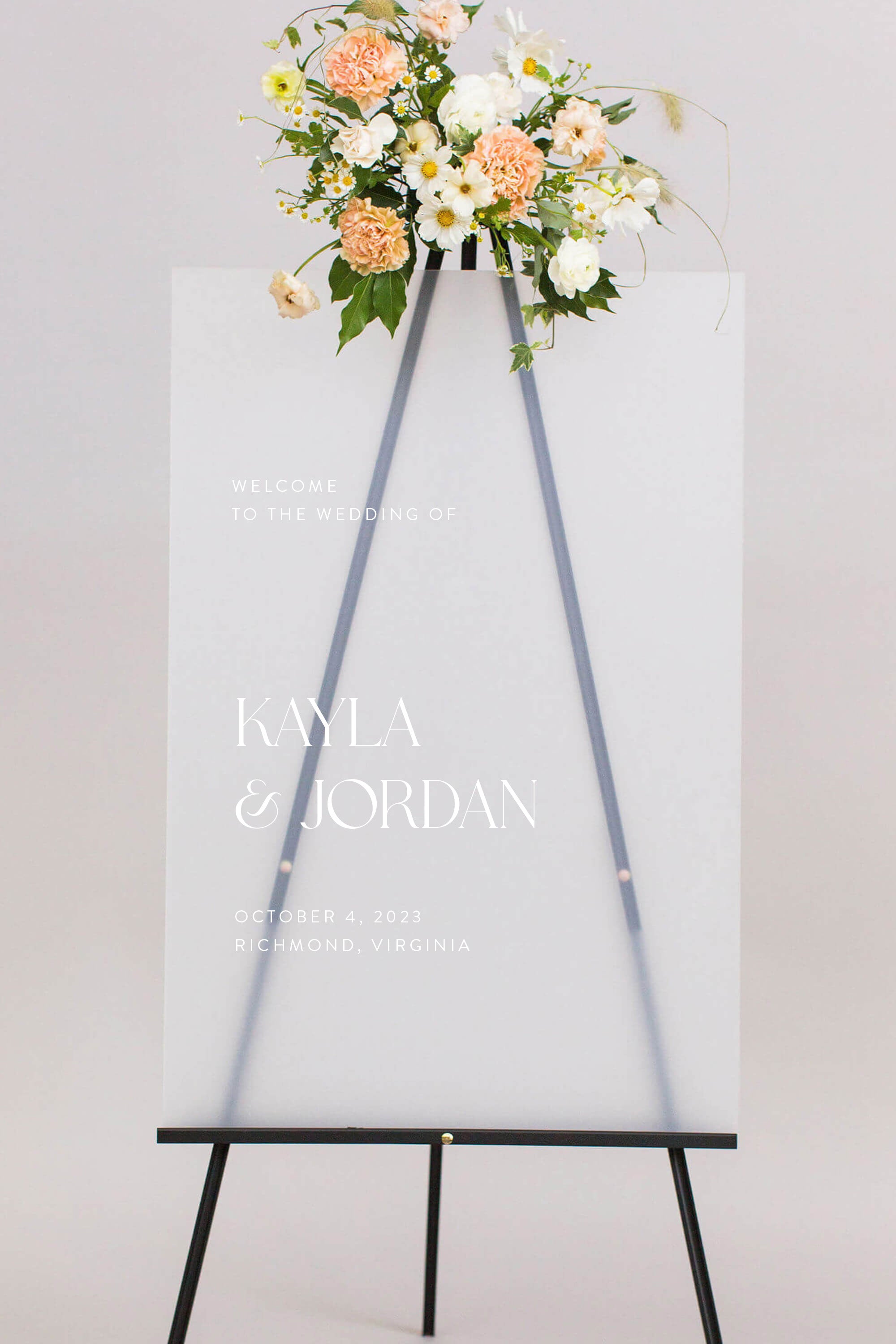 Acrylic Wedding Welcome Sign | The Kayla I