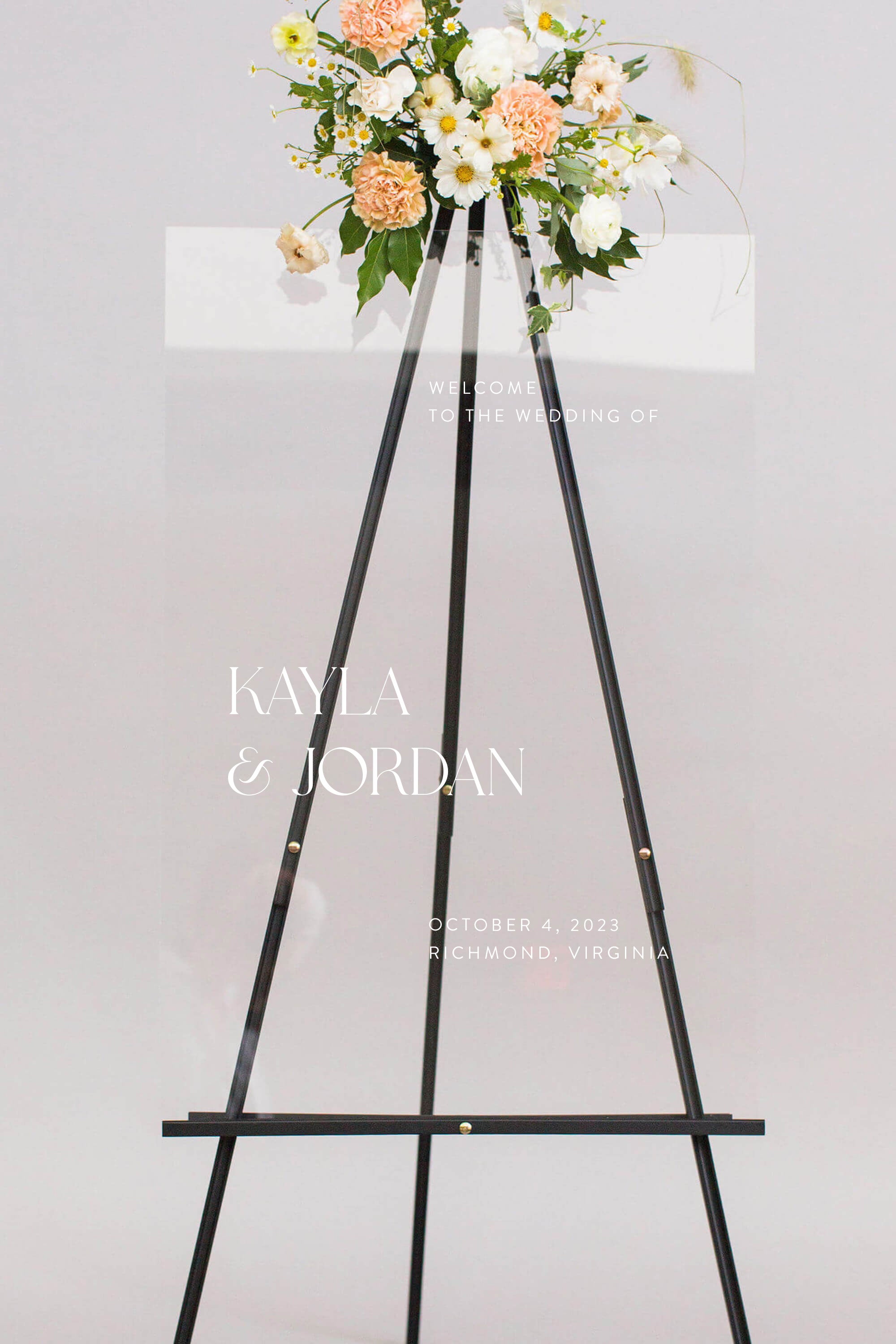 Acrylic Wedding Welcome Sign | The Kayla II