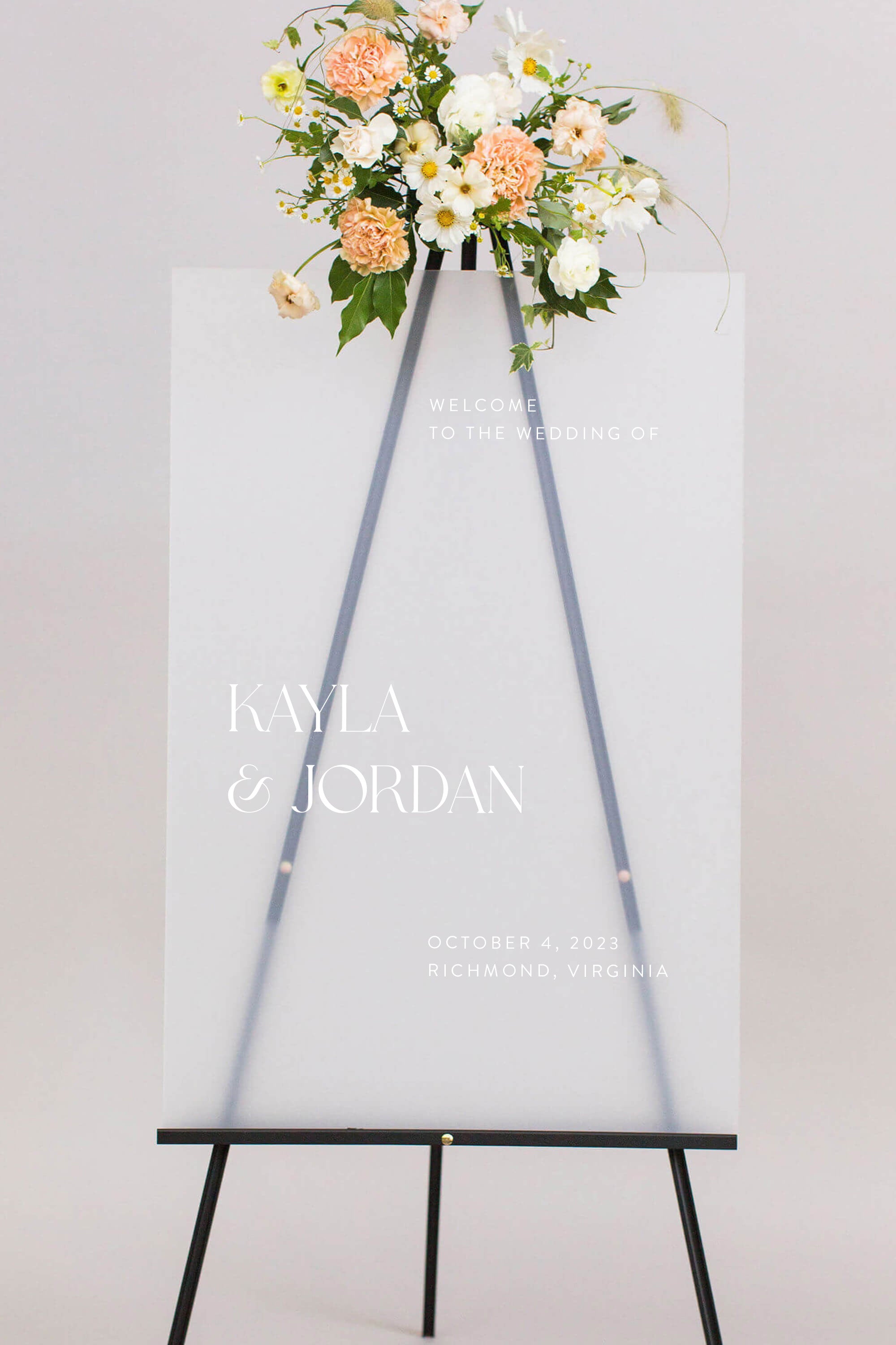 Acrylic Wedding Welcome Sign | The Kayla II