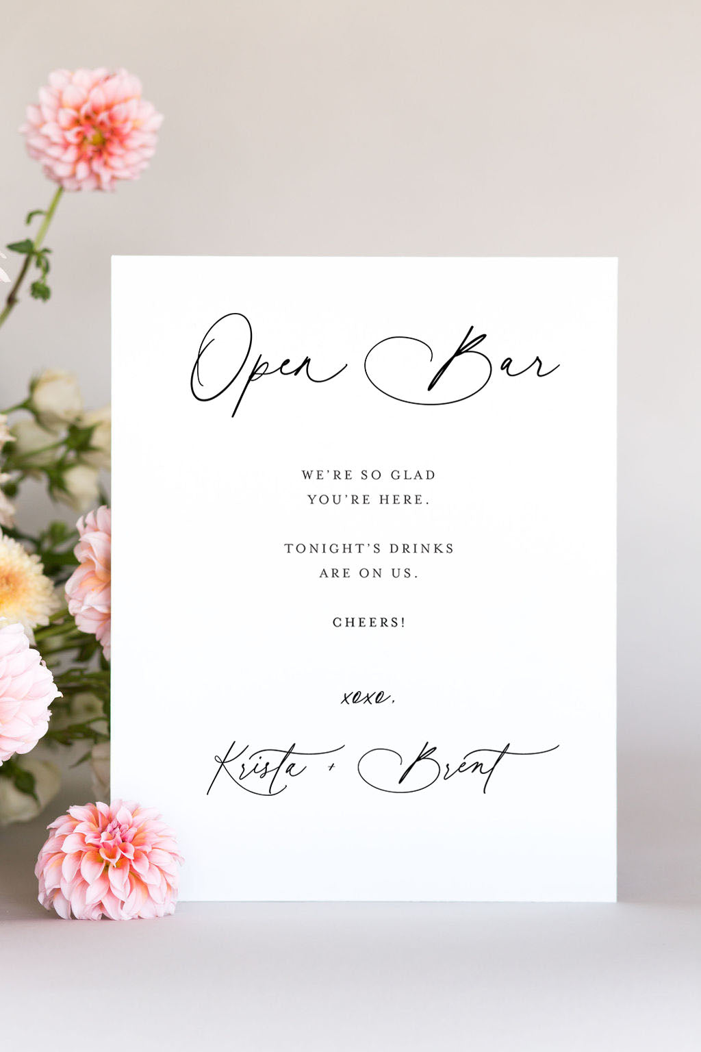 Open Bar Menu Sign Lily Roe co