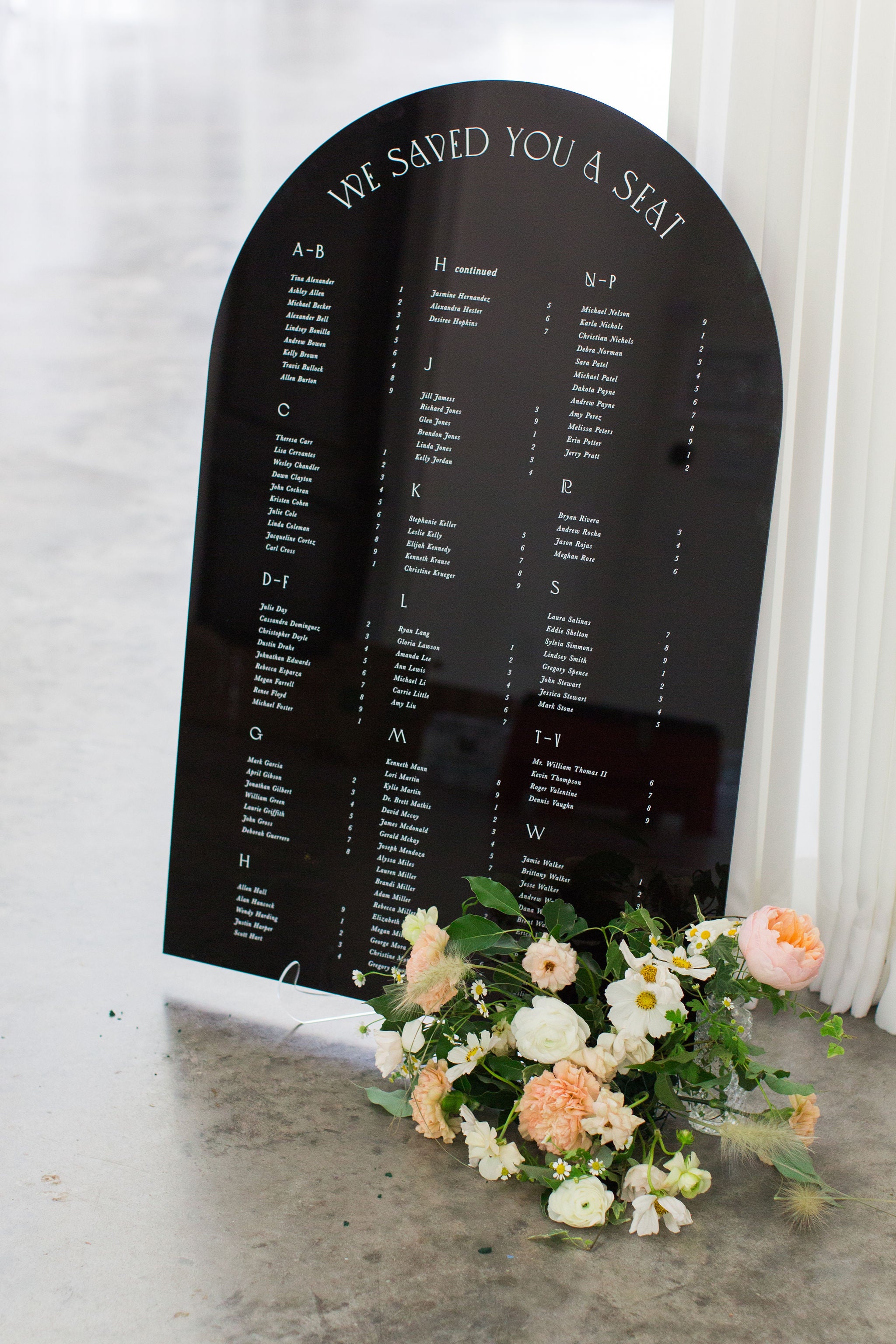 Arched Seating Chart Wedding