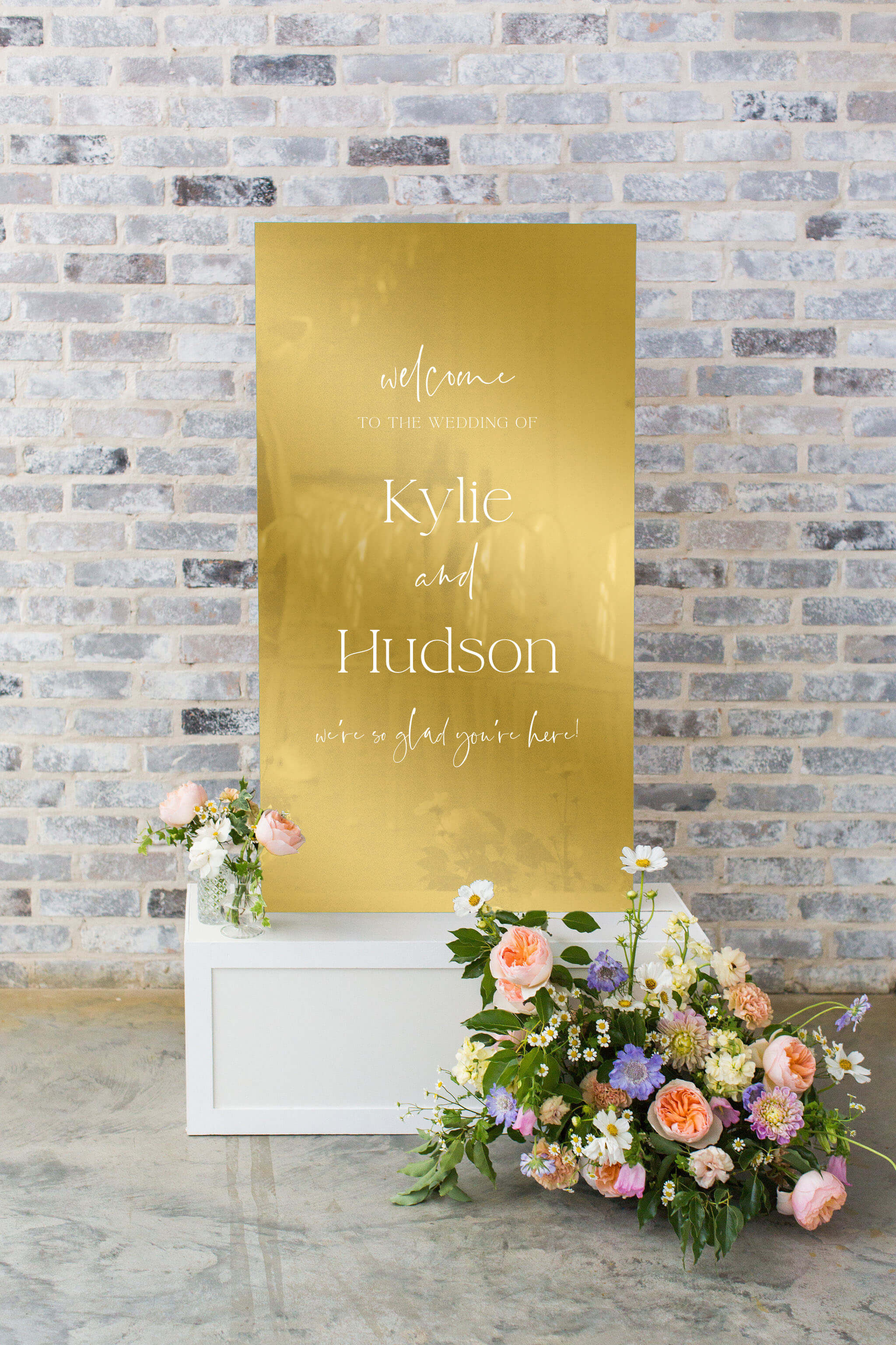 Large Mirror Welcome Wedding Sign Lily Roe Co.