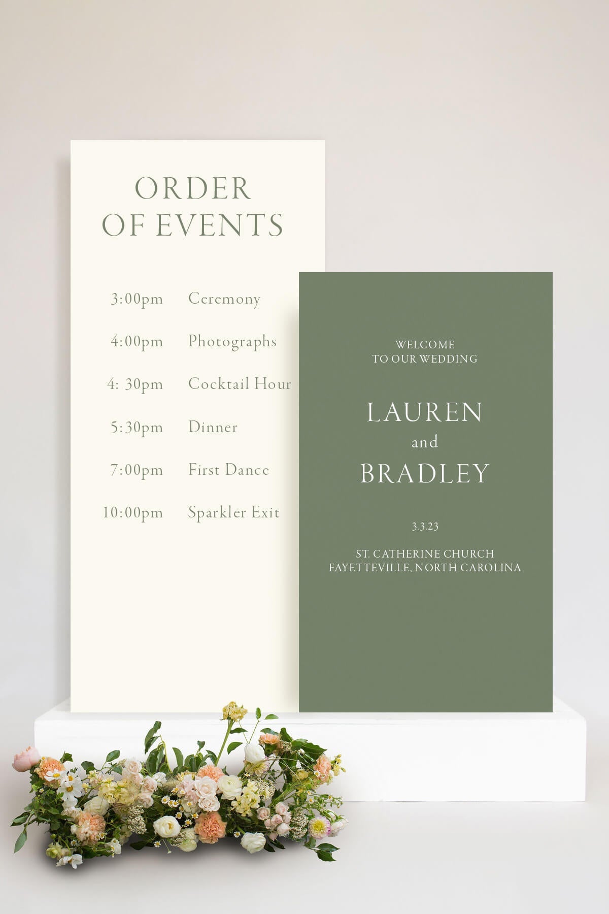 Order of the day sign for wedding lily roe co