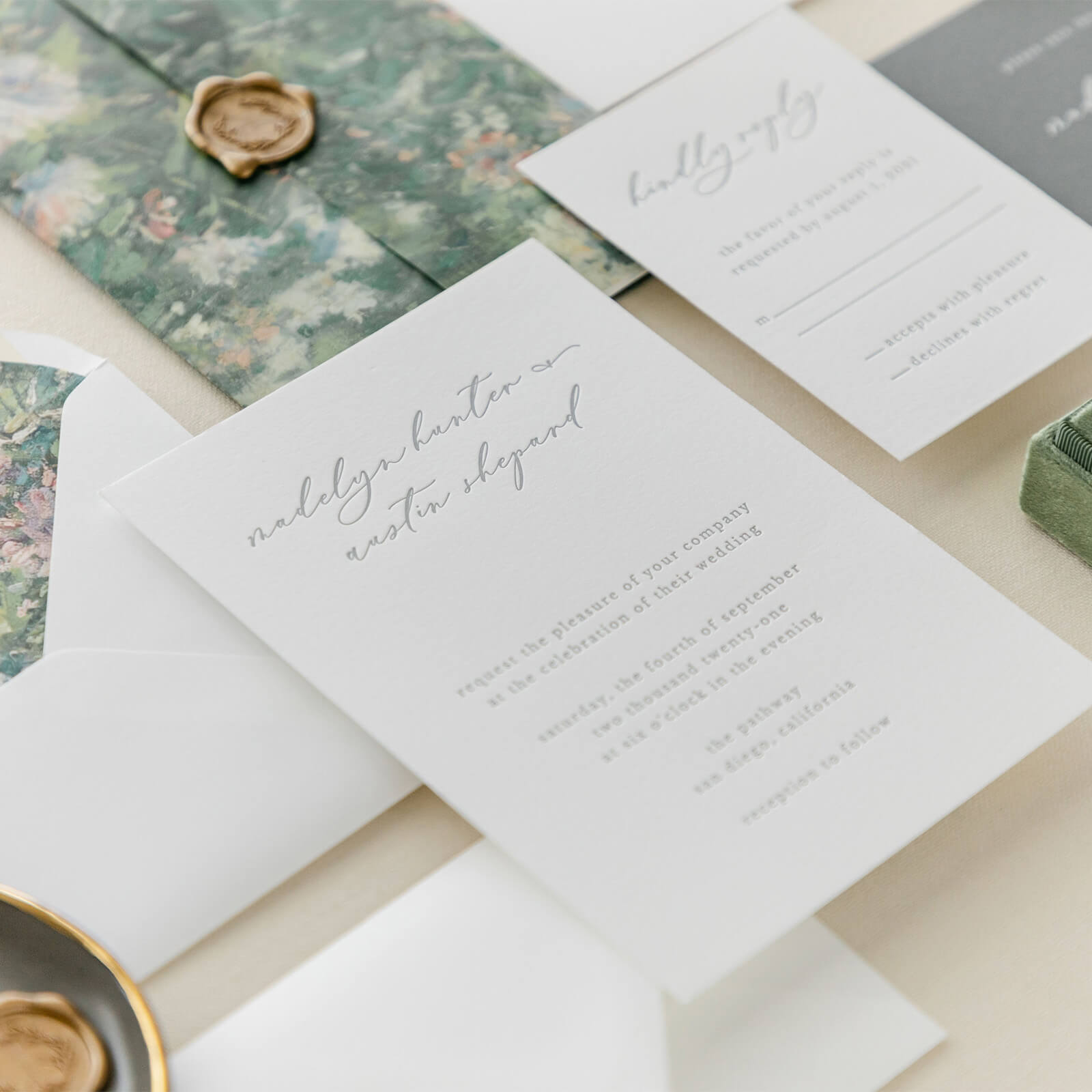 Letterpress Wedding Invitation Collection Lily Roe Co.