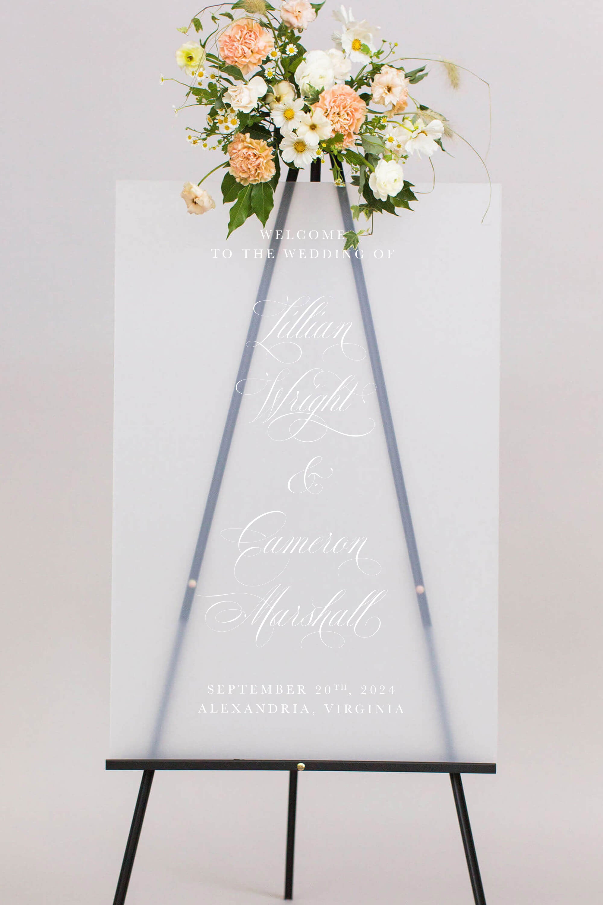 Acrylic Wedding Welcome Sign | The Lillian