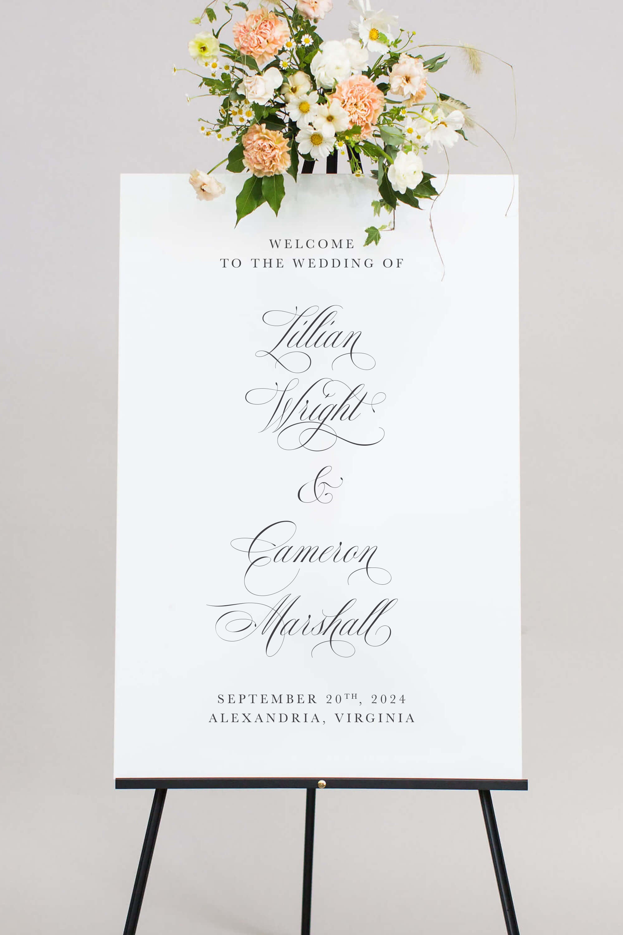 Elegant Wedding Sign White Acrylic