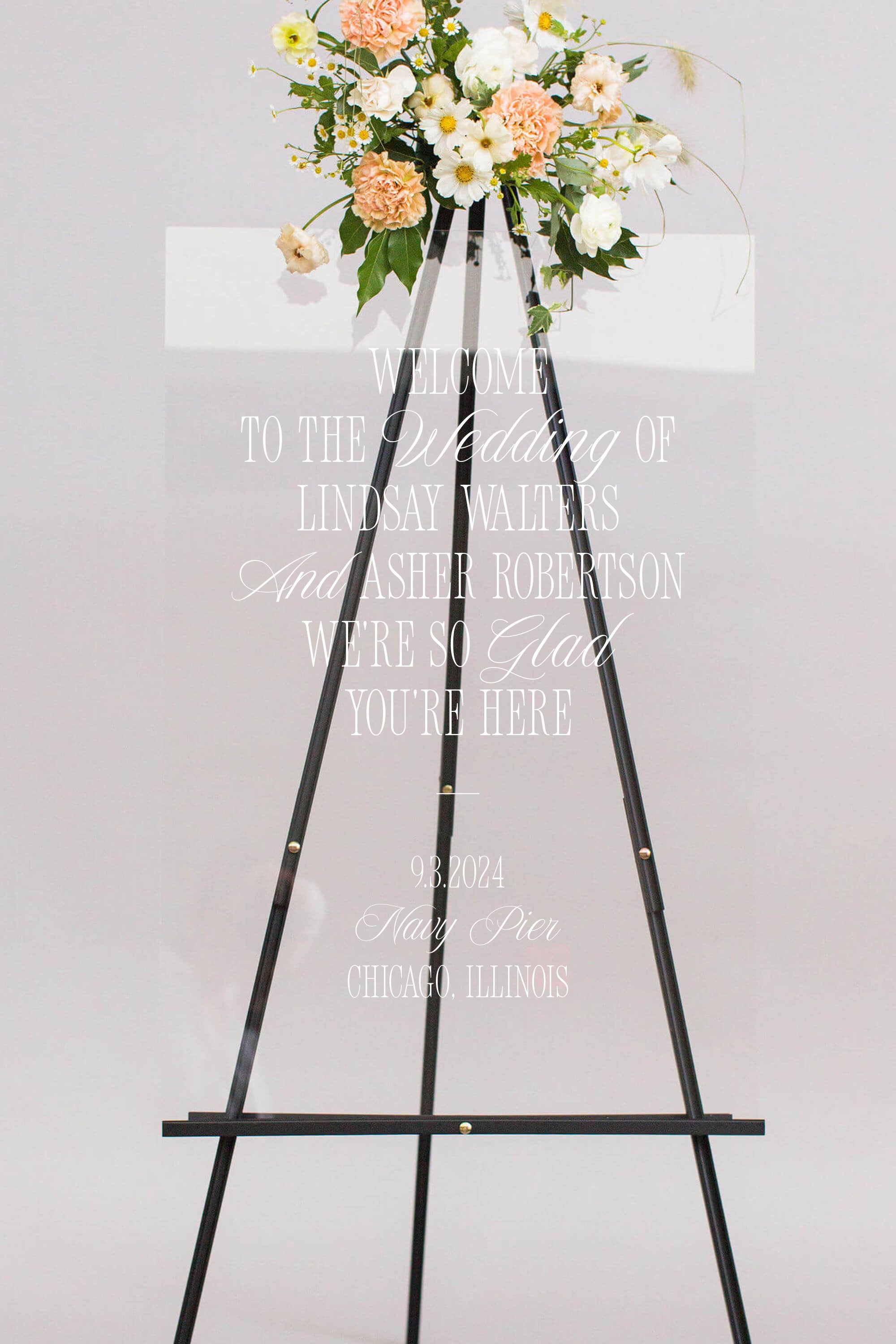 Acrylic Wedding Welcome Sign | The Lindsay I