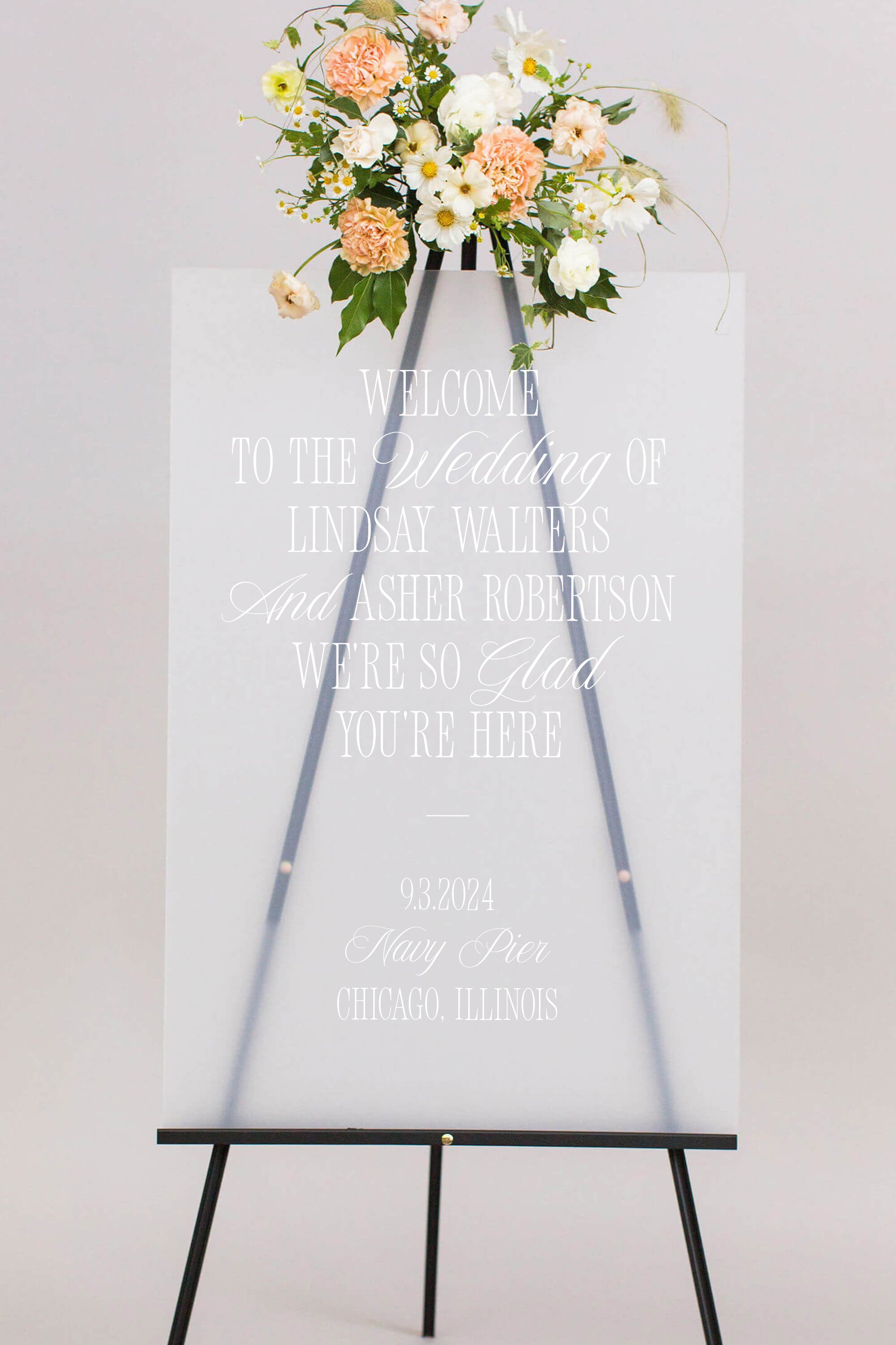 Acrylic Wedding Welcome Sign | The Lindsay I