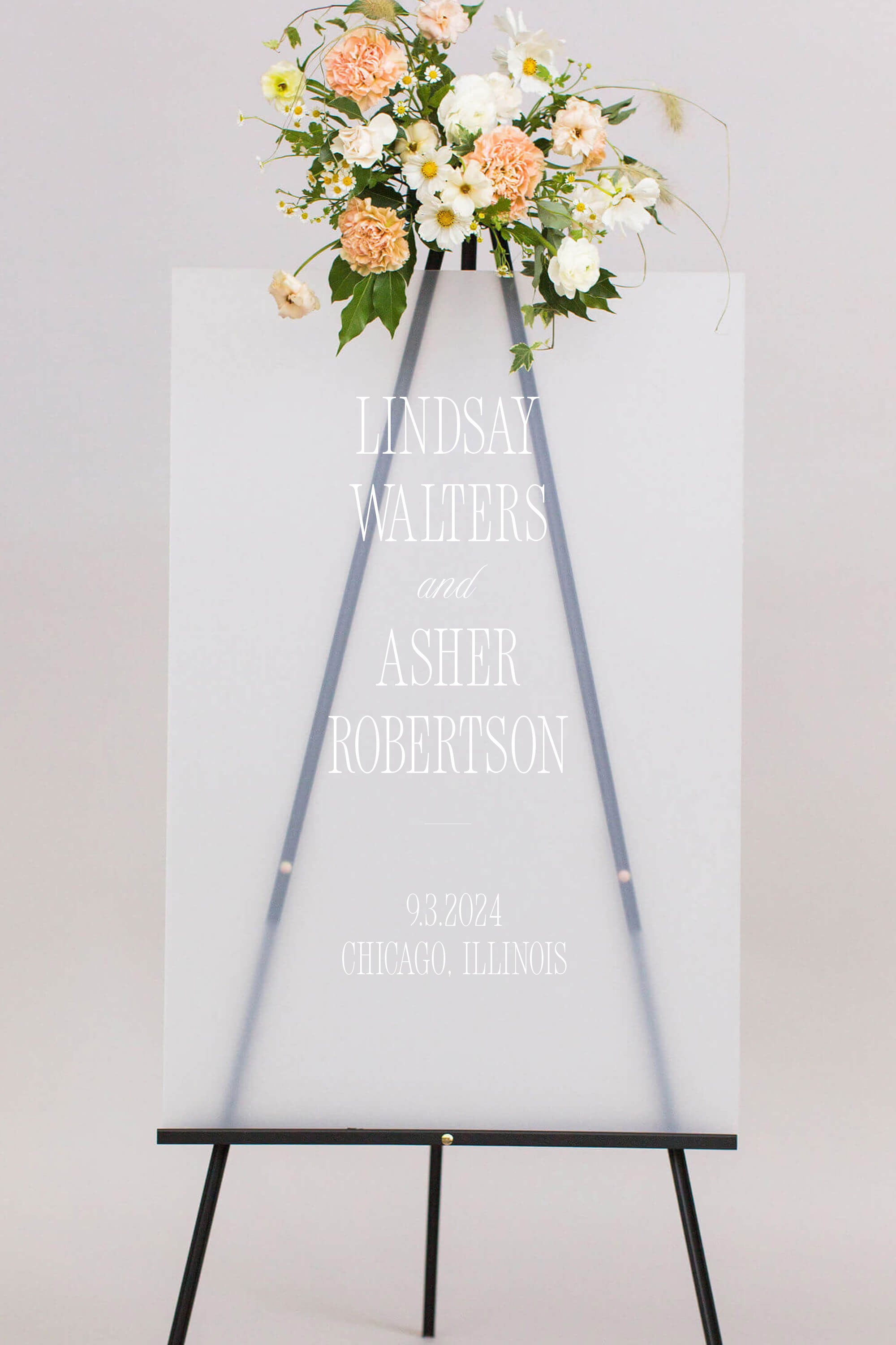 Acrylic Wedding Welcome Sign | The Lindsay II