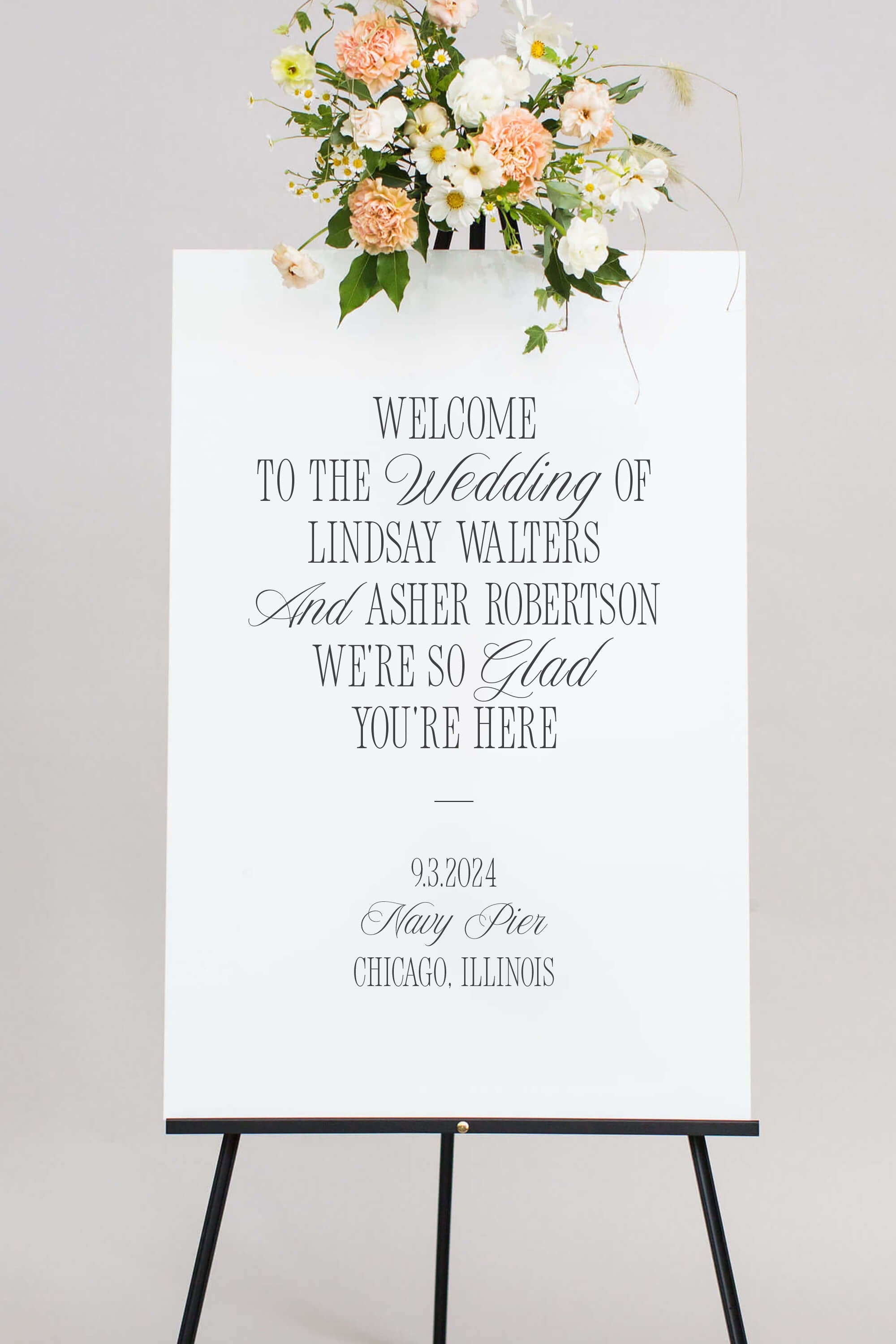 Acrylic Wedding Welcome Sign | The Lindsay I