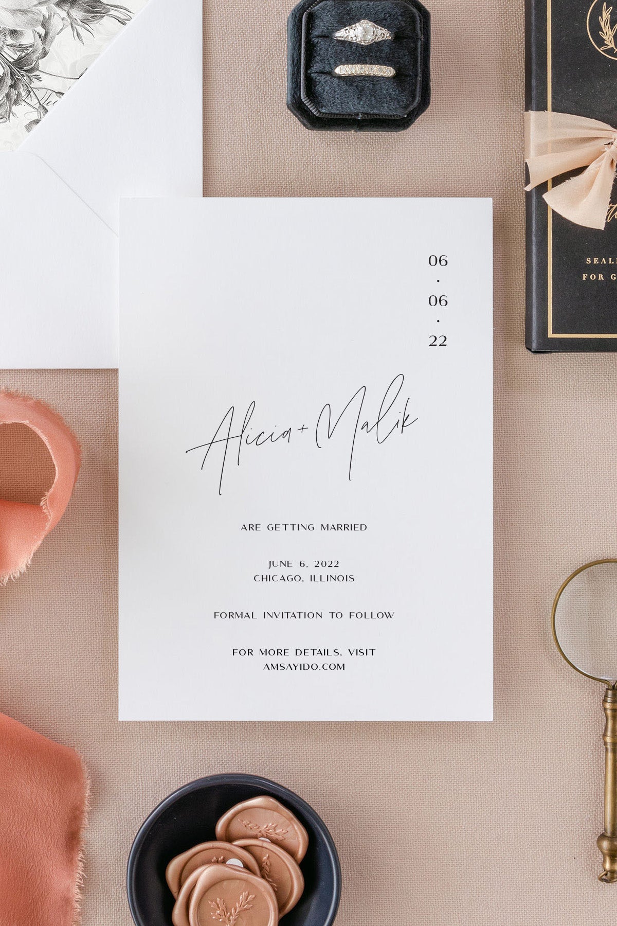 Minimalistic Save The Date Cards Lily Roe Co.