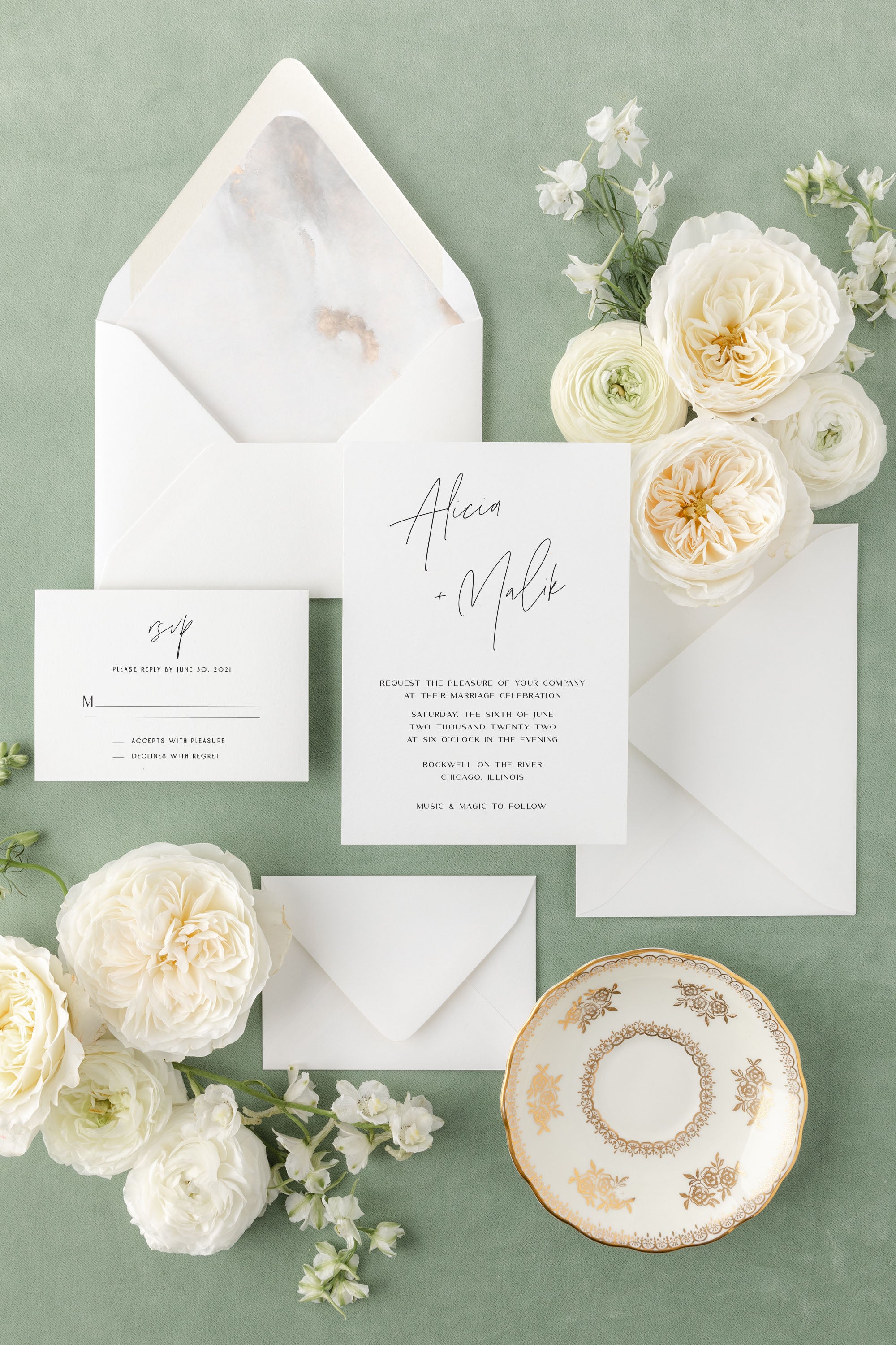 Minimalistic Wedding Invitations Lily Roe Co.