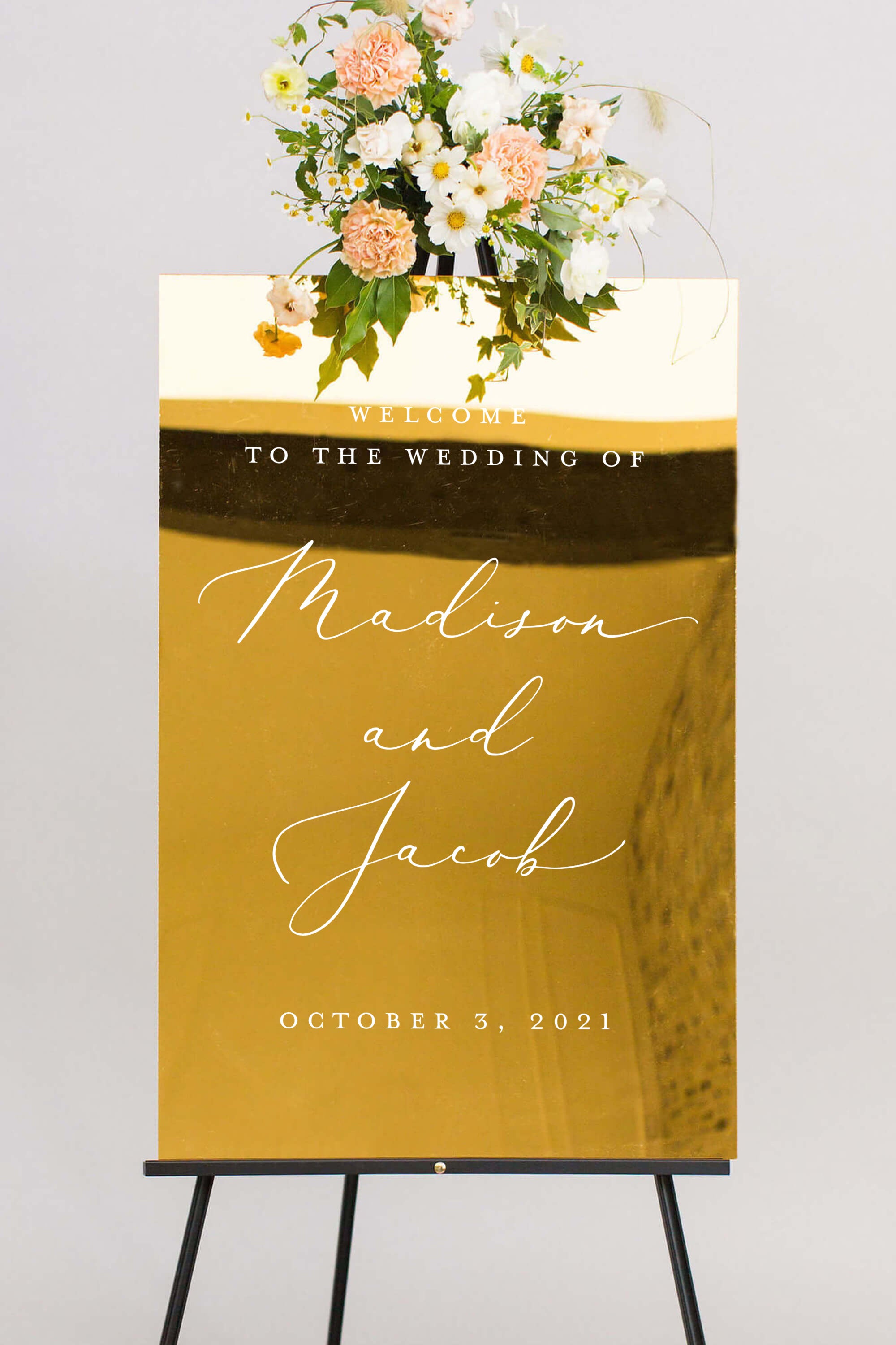 Mirror Welcome Sign Wedding Lily Roe Co.