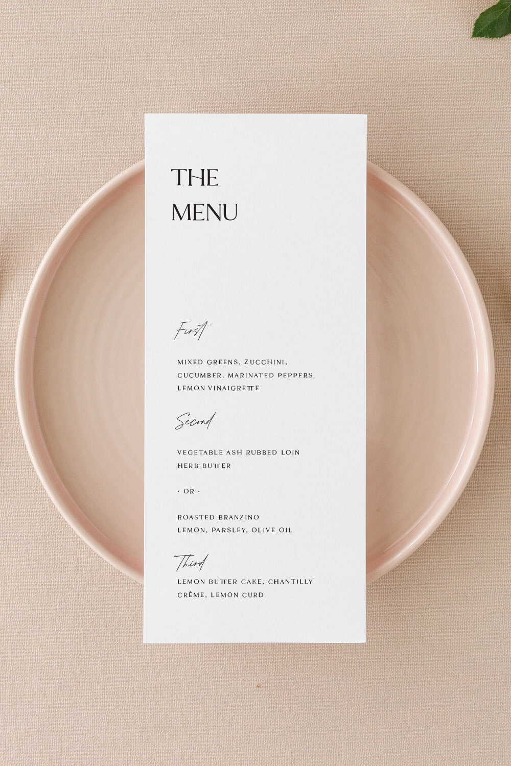 Modern Wedding Menus Lily Roe Co