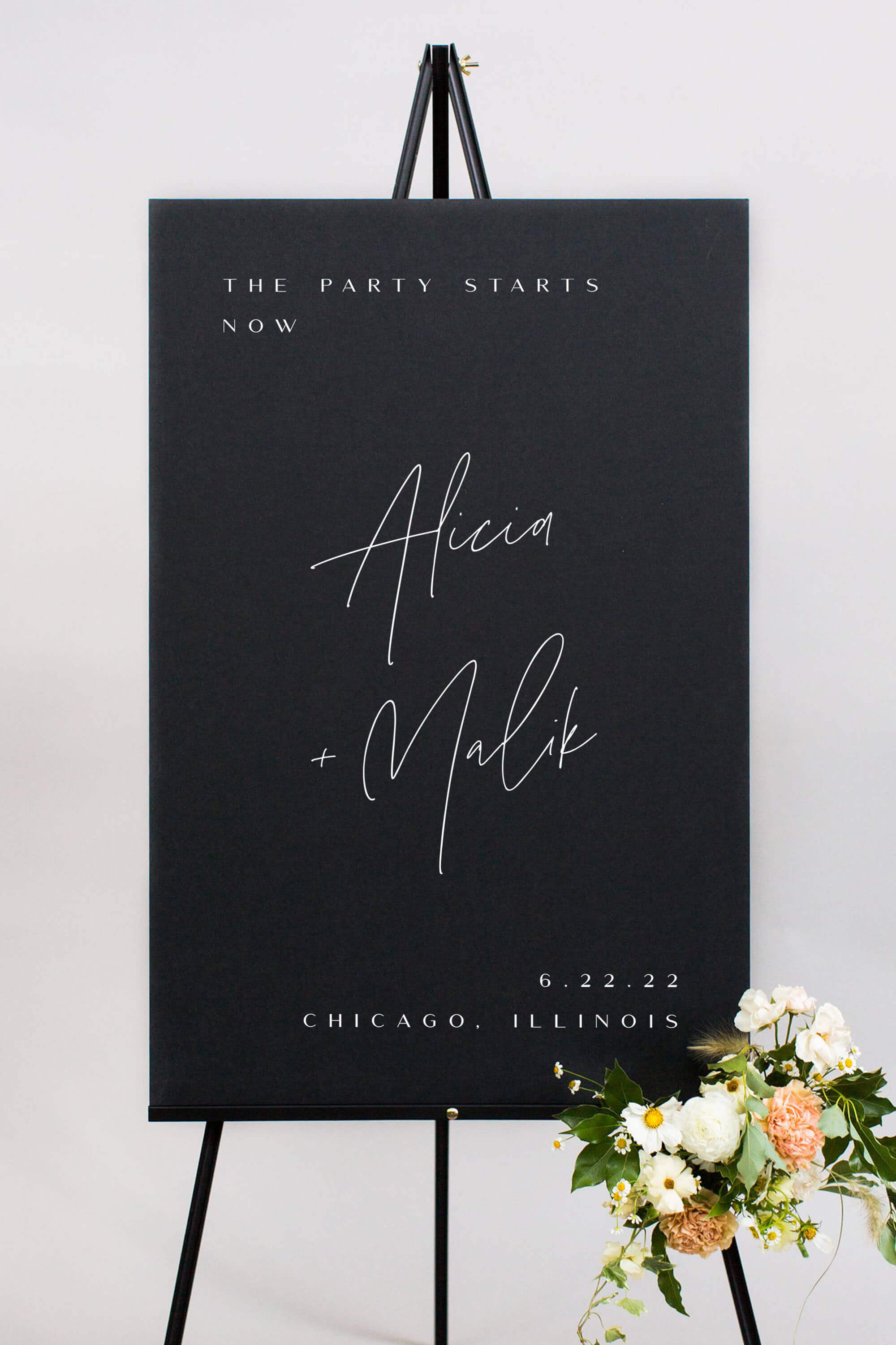 Black Modern Wedding Welcome Sign Lily Roe Co.