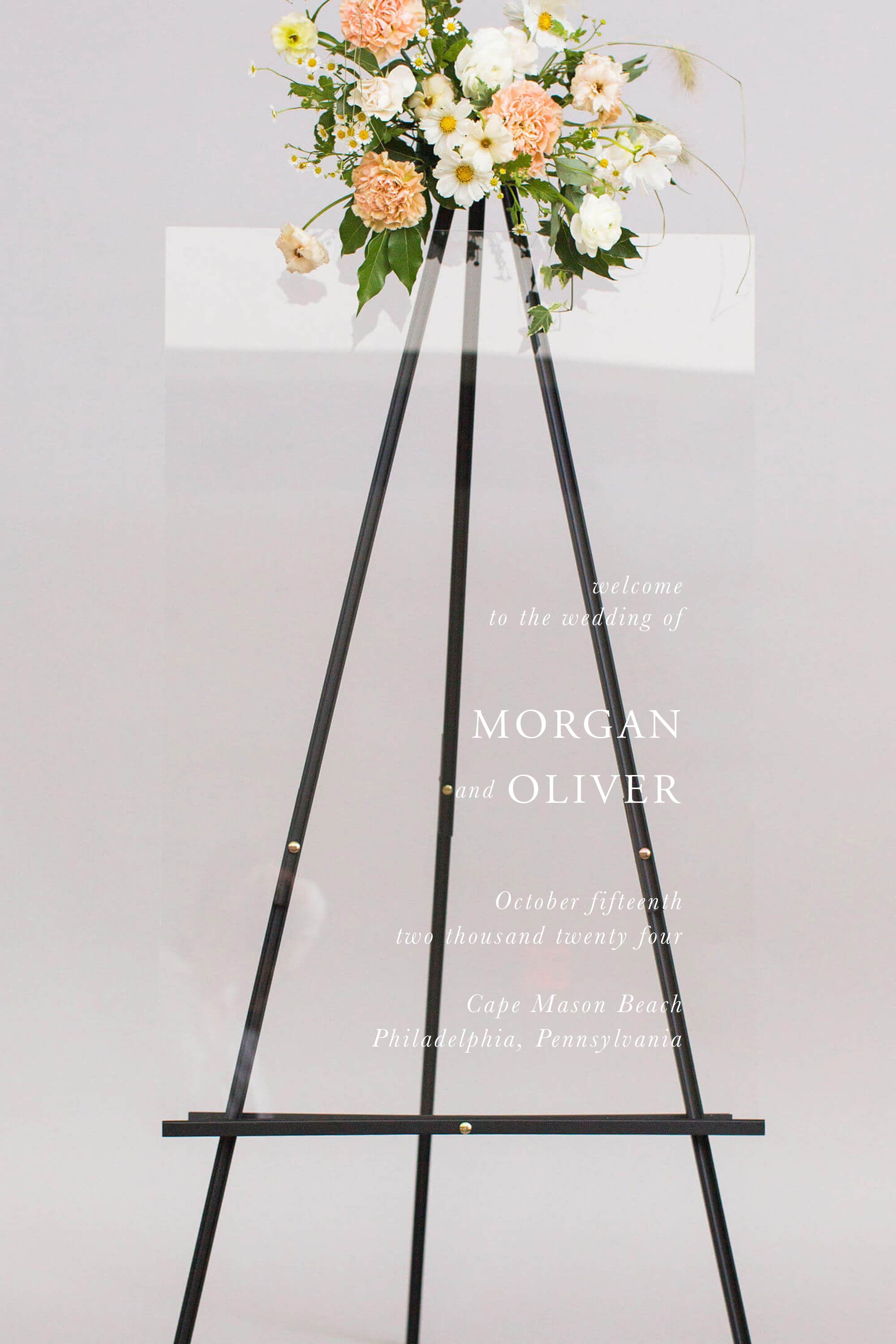 Acrylic Wedding Welcome Sign | The Morgan