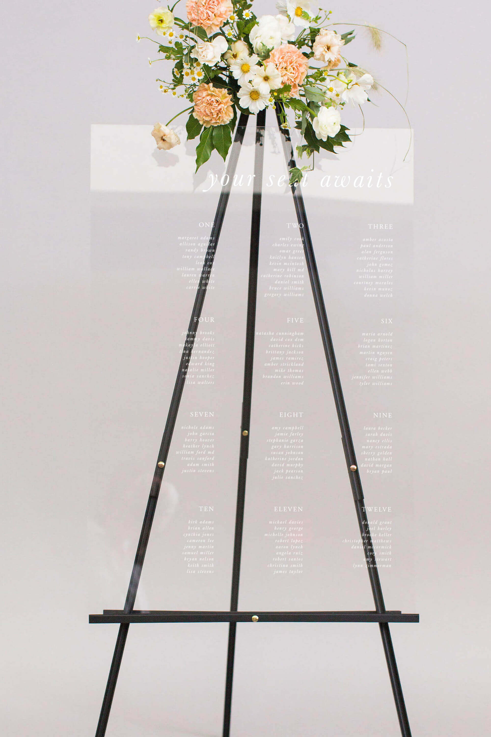 Acrylic Wedding Seating Chart Sign | The Morgan