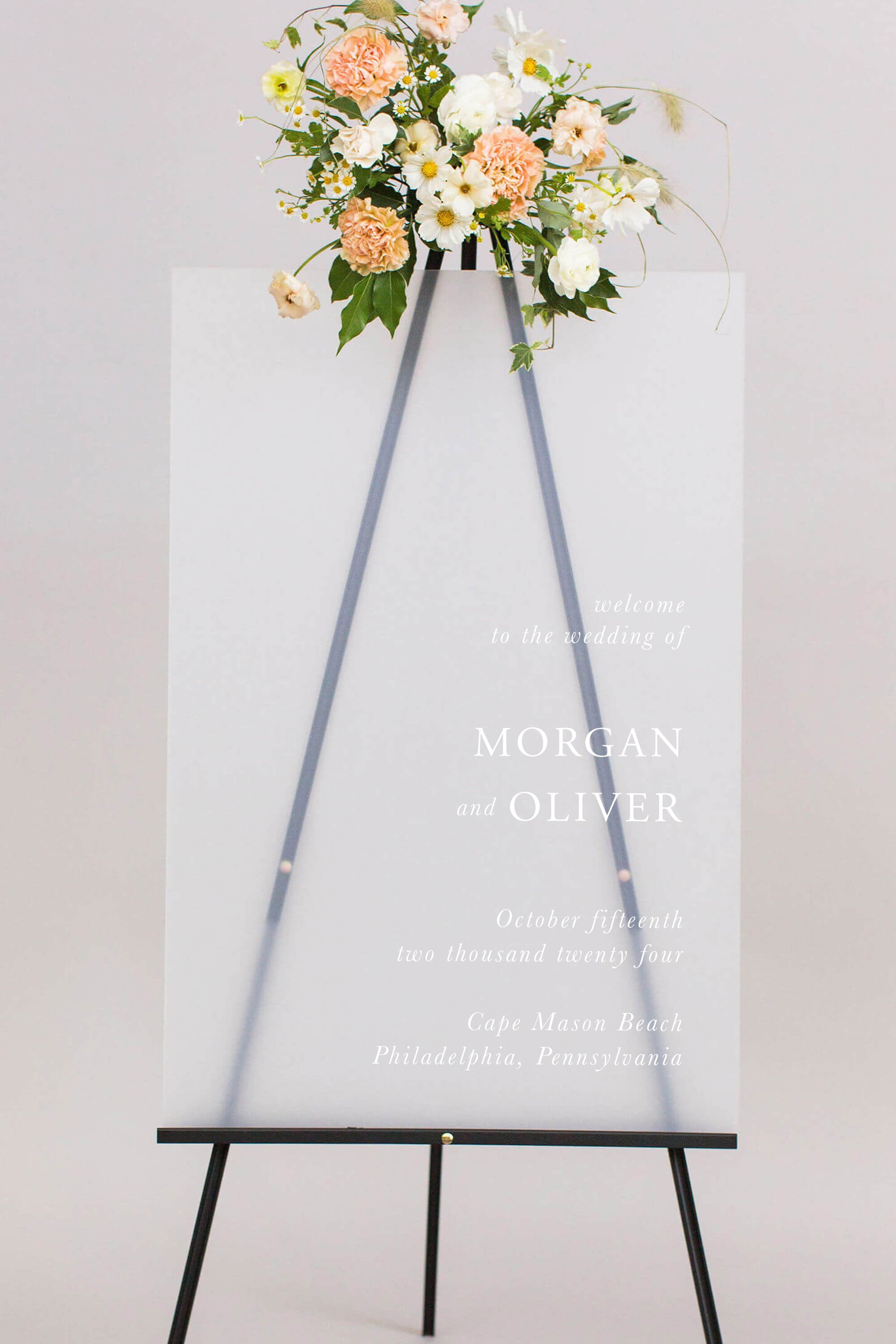 Acrylic Wedding Welcome Sign | The Morgan