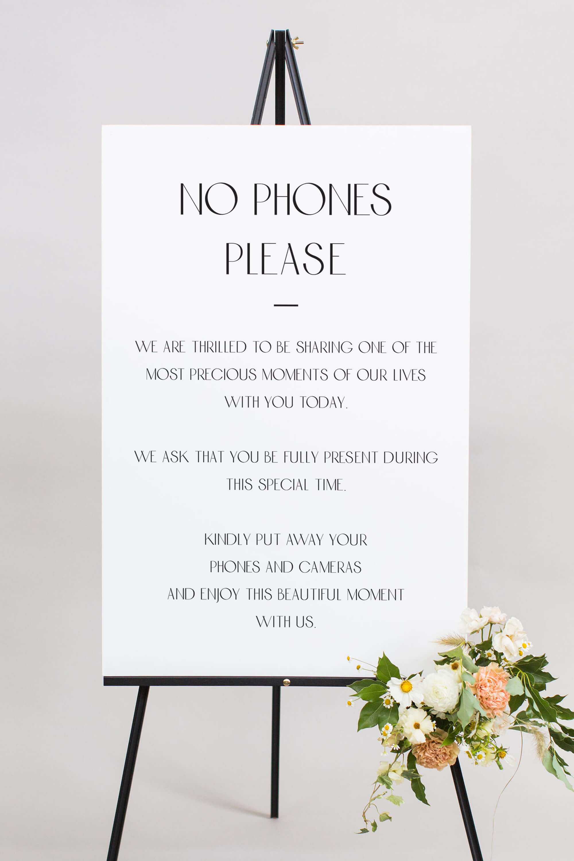 No Cell Phone Wedding Sign Lily Roe Co.
