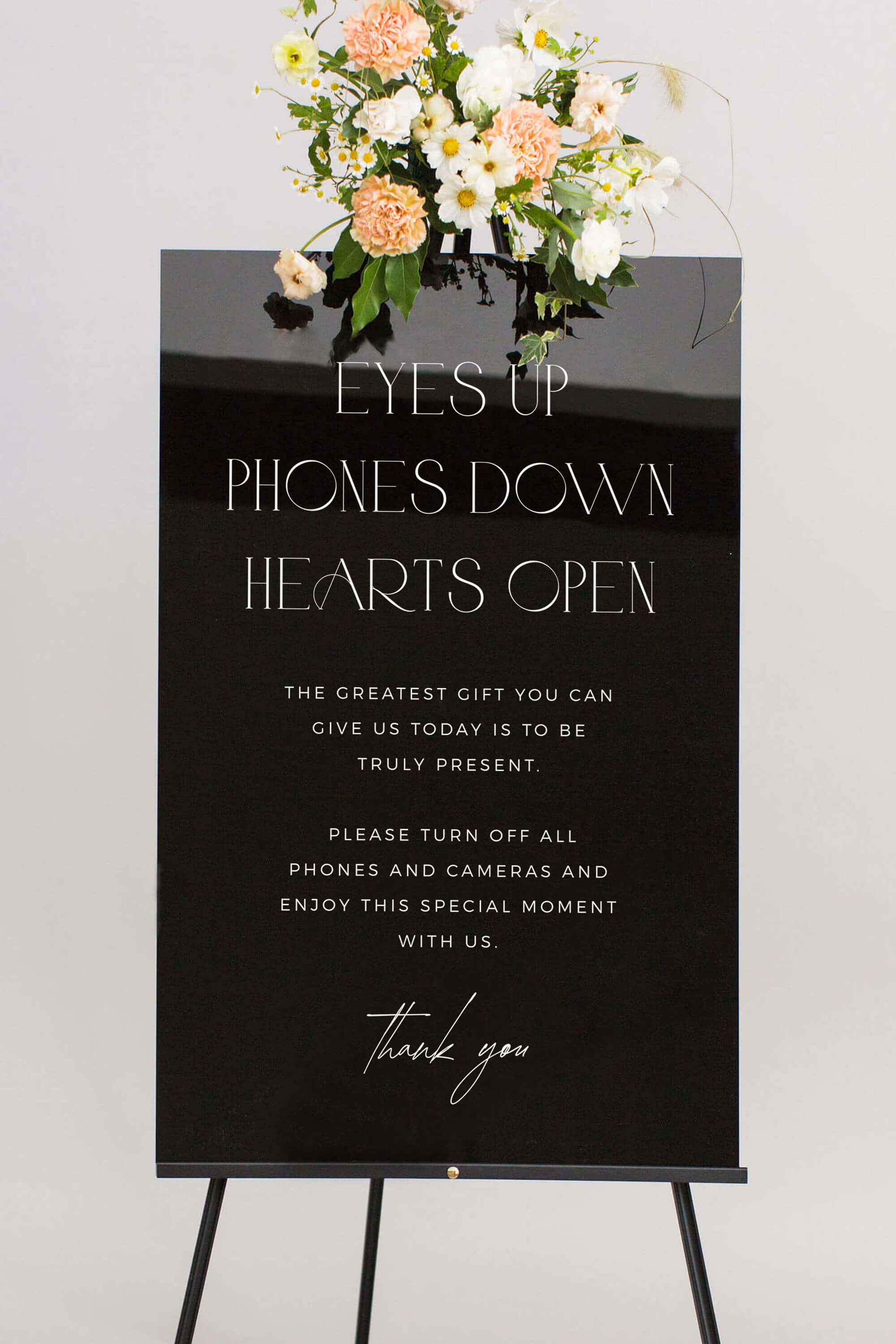 No Phone Wedding Ceremony Sign Black Lily Roe Co.