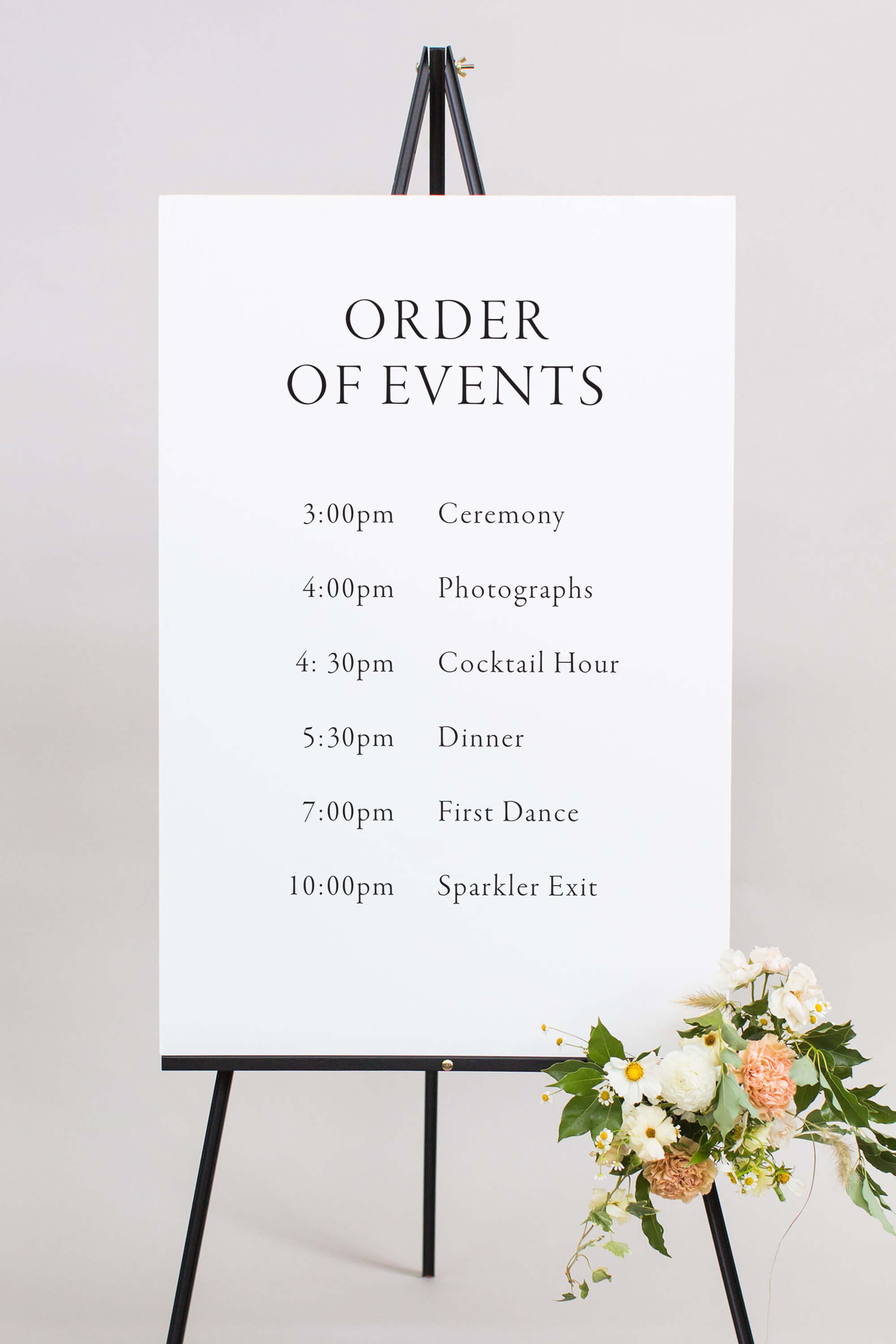 Order Of Events Wedding Sign The Lauren