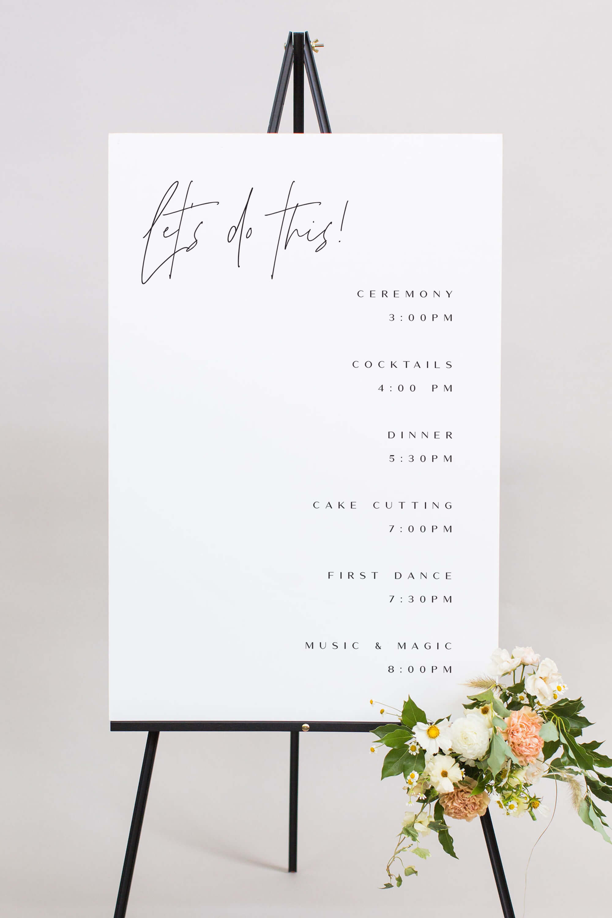 Order Of The Day Wedding Sign